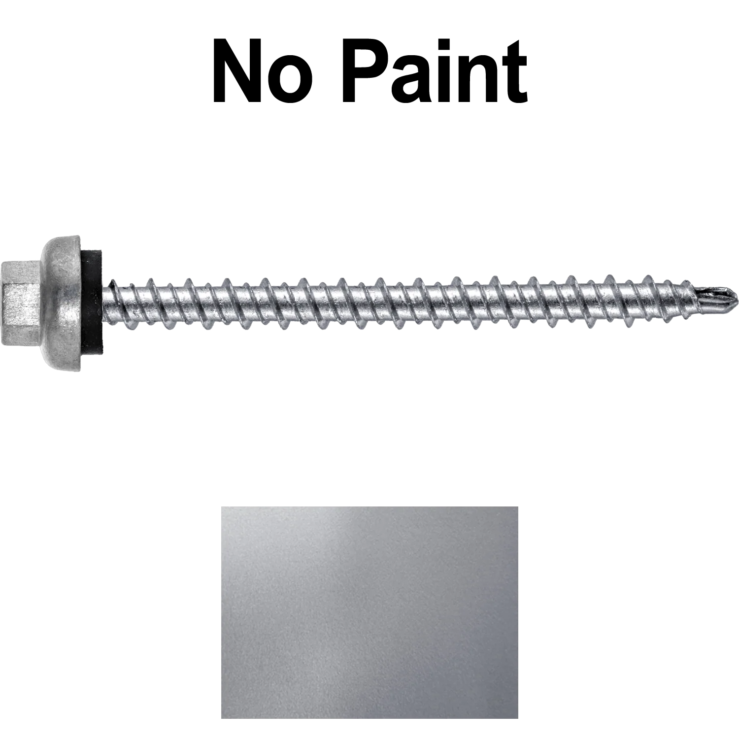 10 X 2-1/2" Zinc Aluminum Cap MINI-DRILLER Roofing Screws HI-LO THREAD Zinc Plated Carbon Steel Shank - EPDM Washer - Colored head - Image 46