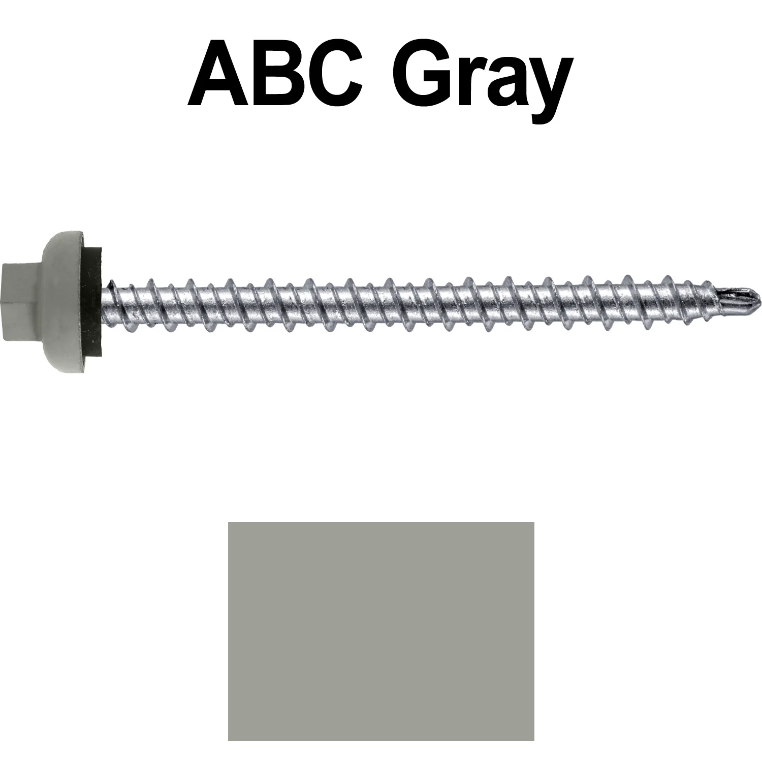 10 X 2-1/2" Zinc Aluminum Cap MINI-DRILLER Roofing Screws HI-LO THREAD Zinc Plated Carbon Steel Shank - EPDM Washer - Colored head - Image 48