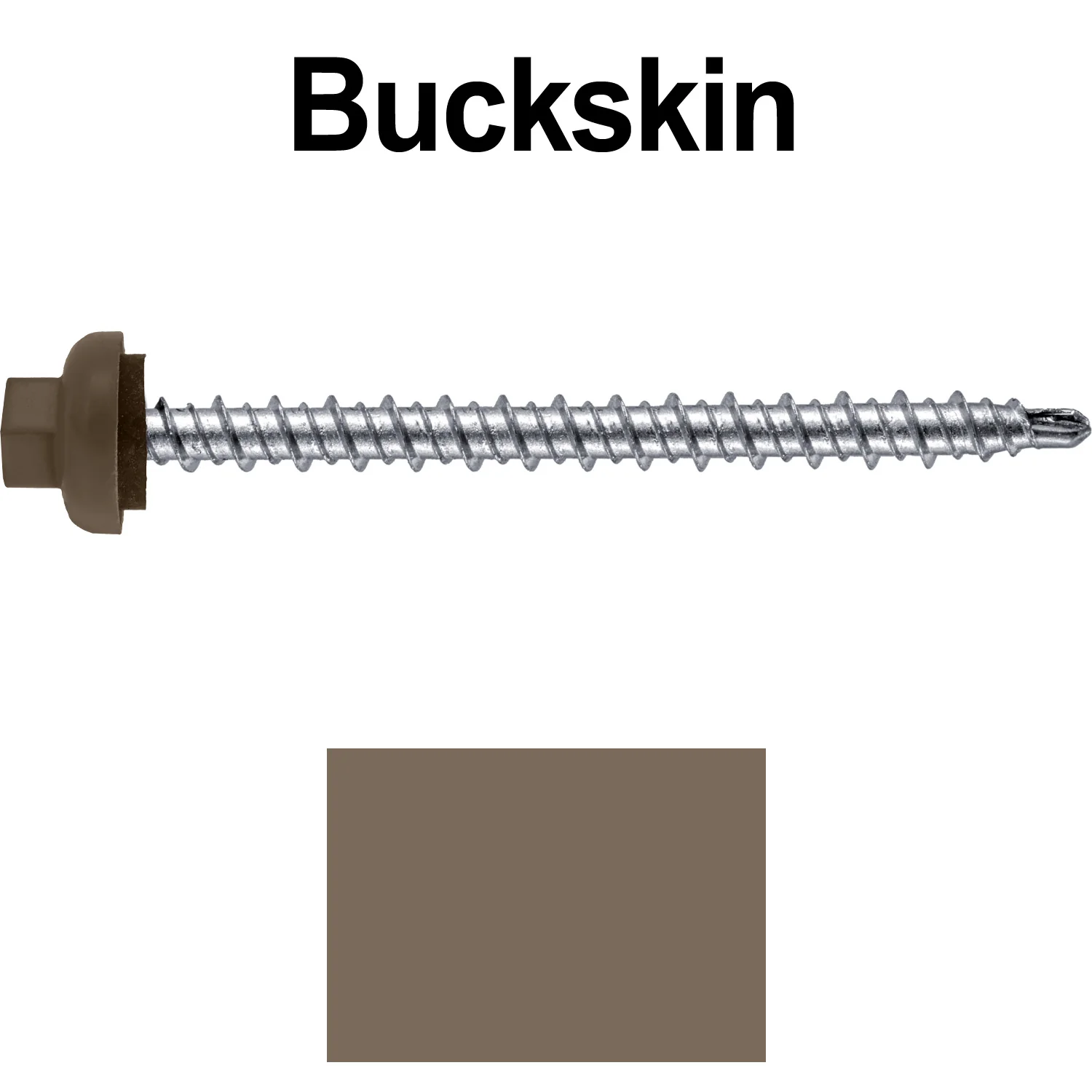 10 X 2-1/2" Zinc Aluminum Cap MINI-DRILLER Roofing Screws HI-LO THREAD Zinc Plated Carbon Steel Shank - EPDM Washer - Colored head - Image 60