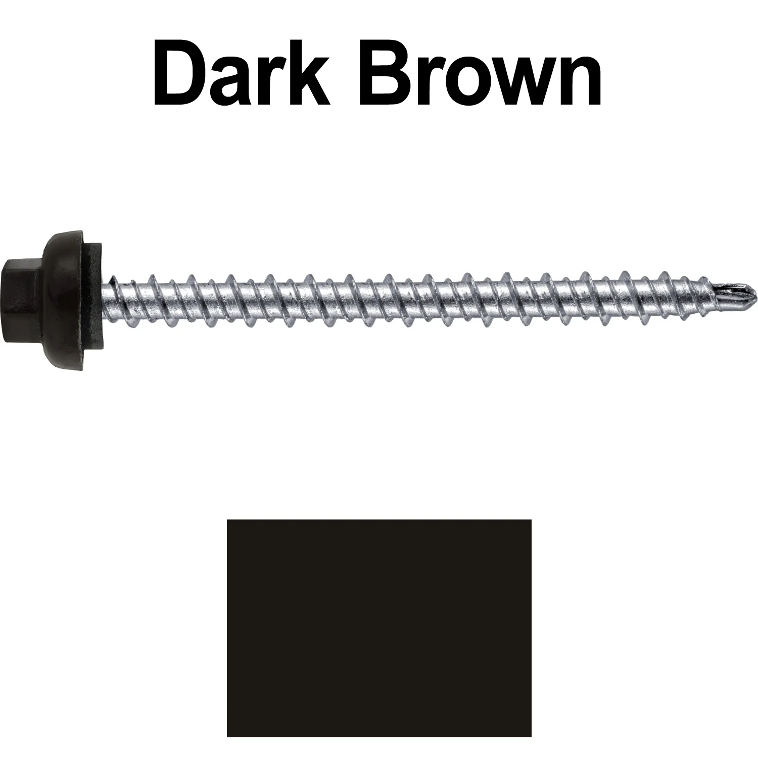 10 X 2-1/2" Zinc Aluminum Cap MINI-DRILLER Roofing Screws HI-LO THREAD Zinc Plated Carbon Steel Shank - EPDM Washer - Colored head - Image 77