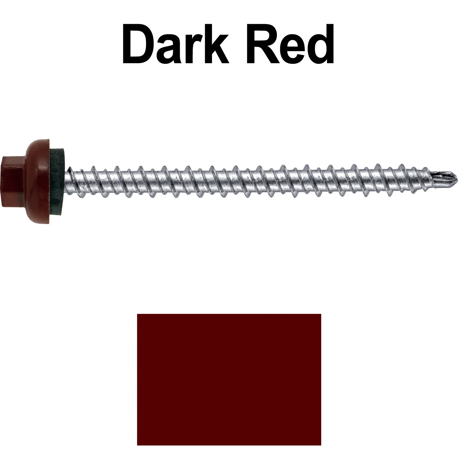 10 X 2-1/2" Zinc Aluminum Cap MINI-DRILLER Roofing Screws HI-LO THREAD Zinc Plated Carbon Steel Shank - EPDM Washer - Colored head - Image 79