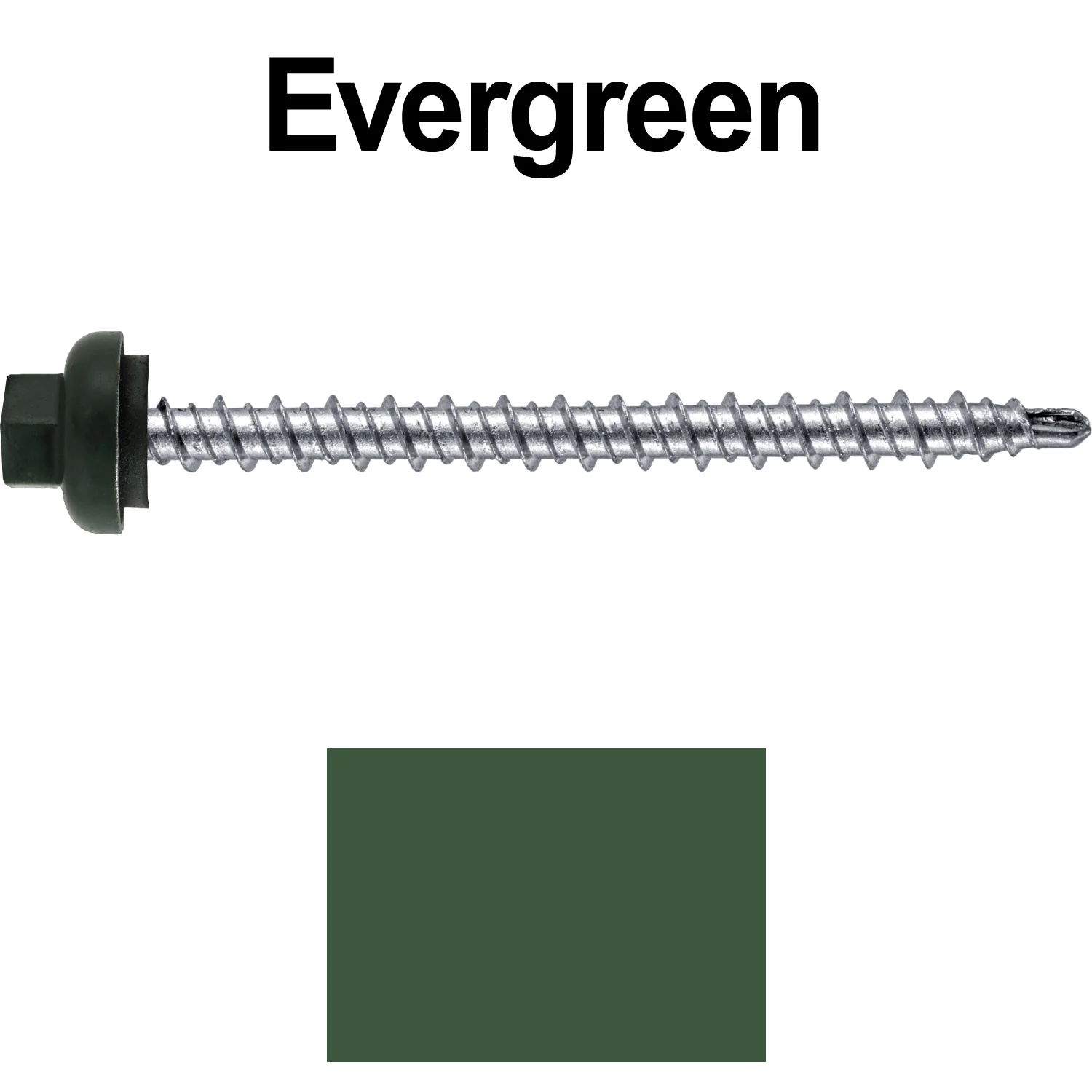 10 X 2-1/2" Zinc Aluminum Cap MINI-DRILLER Roofing Screws HI-LO THREAD Zinc Plated Carbon Steel Shank - EPDM Washer - Colored head - Image 82