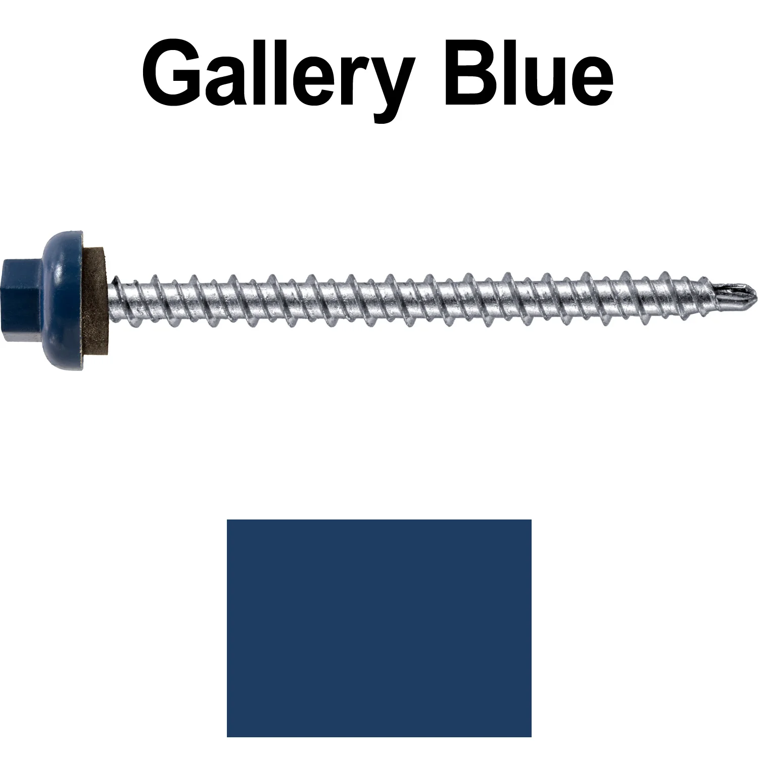 10 X 2-1/2" Zinc Aluminum Cap MINI-DRILLER Roofing Screws HI-LO THREAD Zinc Plated Carbon Steel Shank - EPDM Washer - Colored head - Image 85