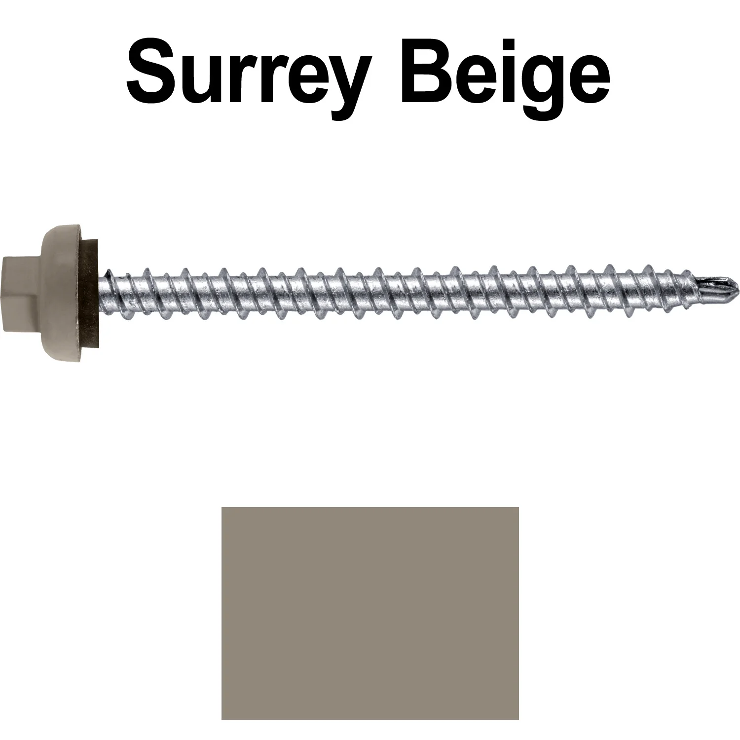 10 X 2-1/2" Zinc Aluminum Cap MINI-DRILLER Roofing Screws HI-LO THREAD Zinc Plated Carbon Steel Shank - EPDM Washer - Colored head - Image 9