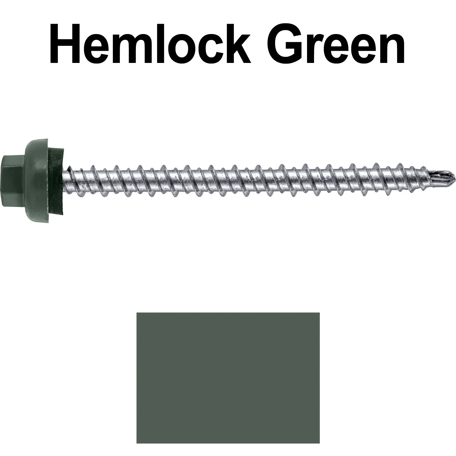 10 X 2-1/2" Zinc Aluminum Cap MINI-DRILLER Roofing Screws HI-LO THREAD Zinc Plated Carbon Steel Shank - EPDM Washer - Colored head - Image 90