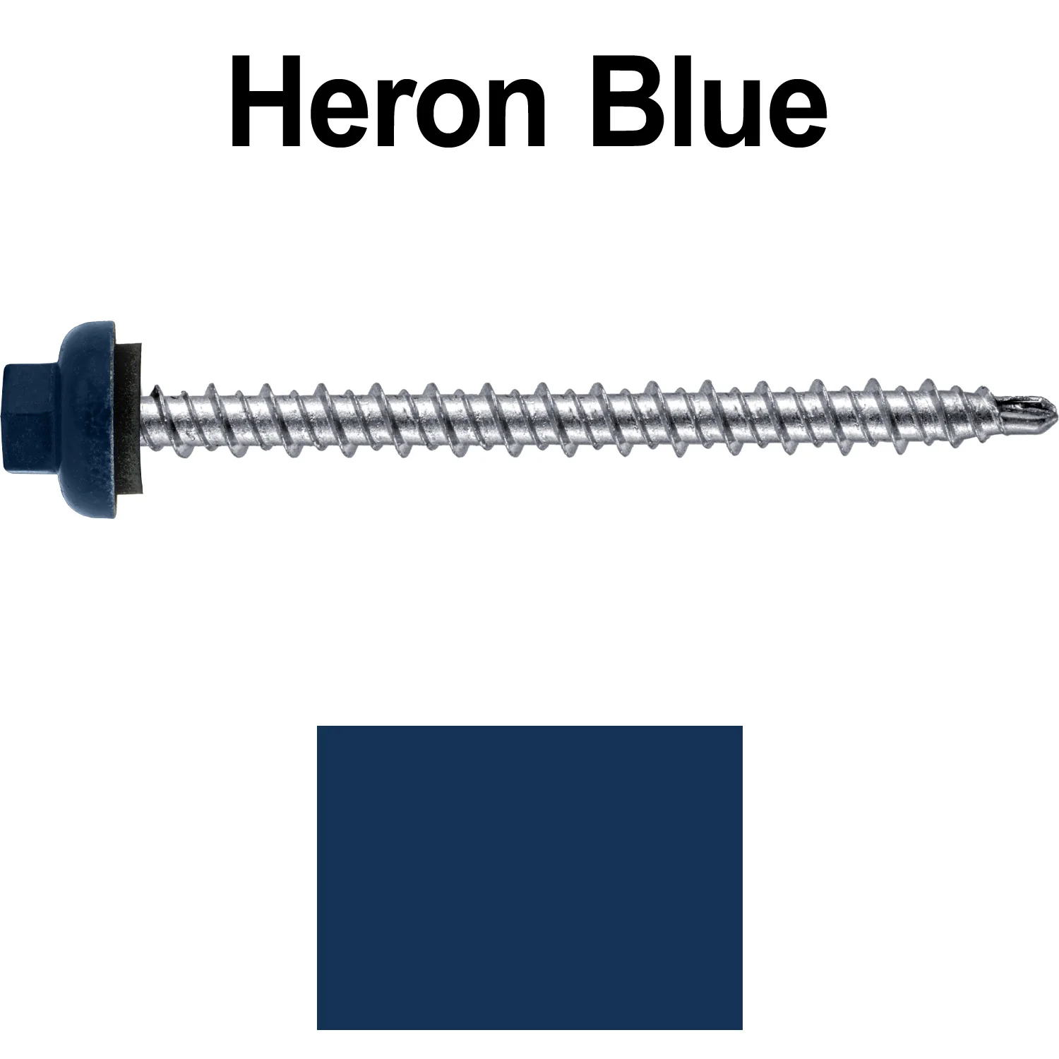 10 X 2-1/2" Zinc Aluminum Cap MINI-DRILLER Roofing Screws HI-LO THREAD Zinc Plated Carbon Steel Shank - EPDM Washer - Colored head - Image 91