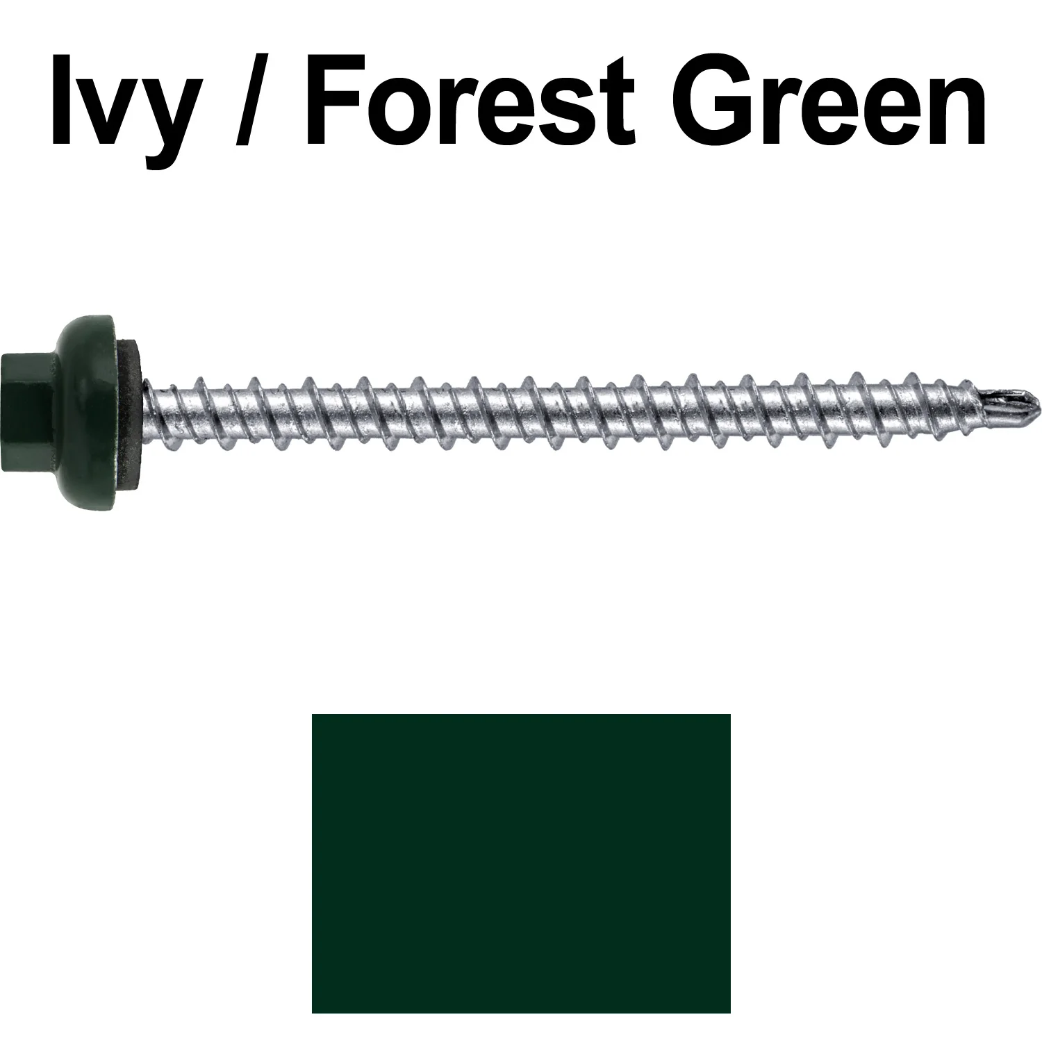 10 X 2-1/2" Zinc Aluminum Cap MINI-DRILLER Roofing Screws HI-LO THREAD Zinc Plated Carbon Steel Shank - EPDM Washer - Colored head - Image 95
