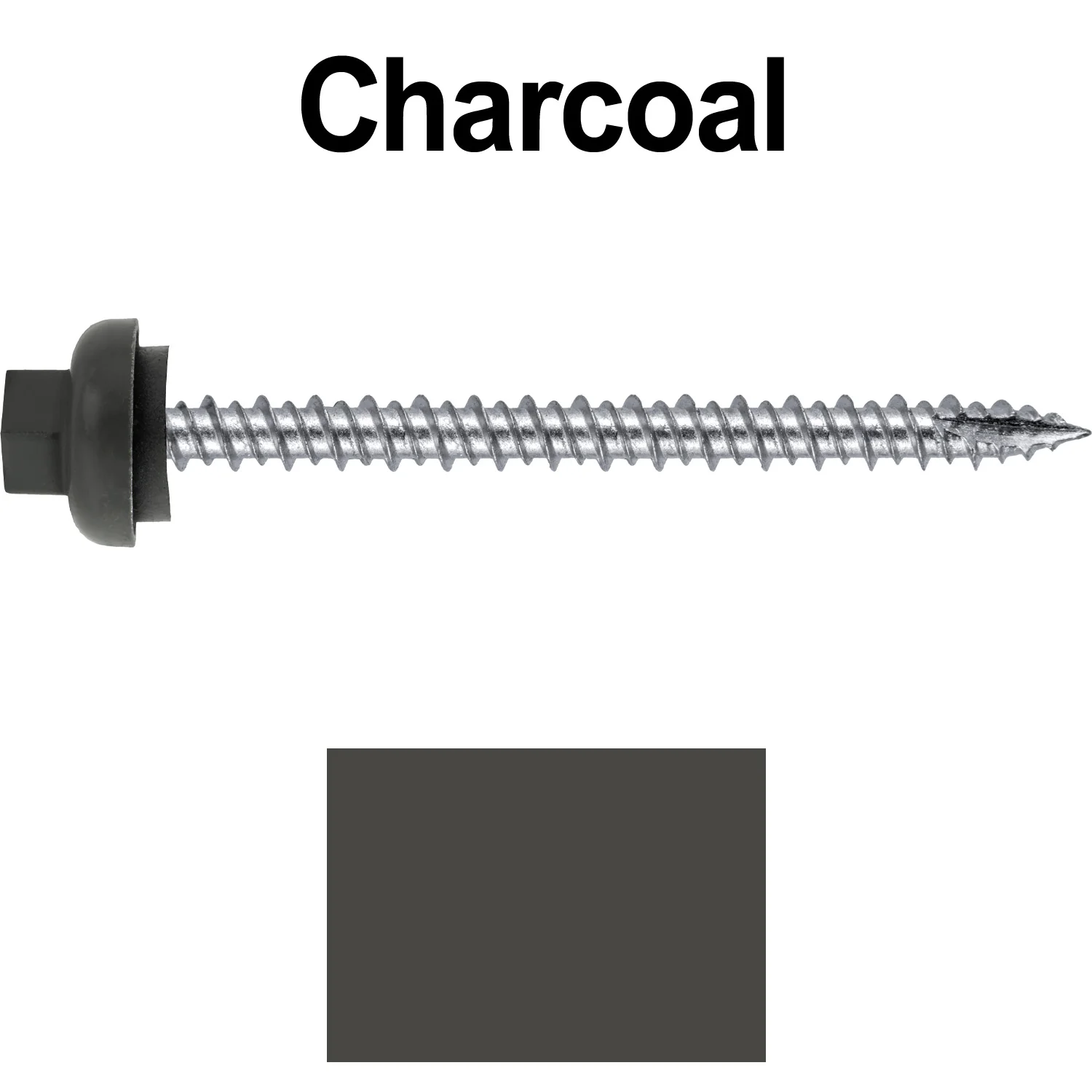 10 X 2-1/2" HI-LO Zinc Aluminum Cap Metal Roofing Screws - Hex Washer Head - Self starting/self tapping - EPDM washer. Colored head. - Image 15