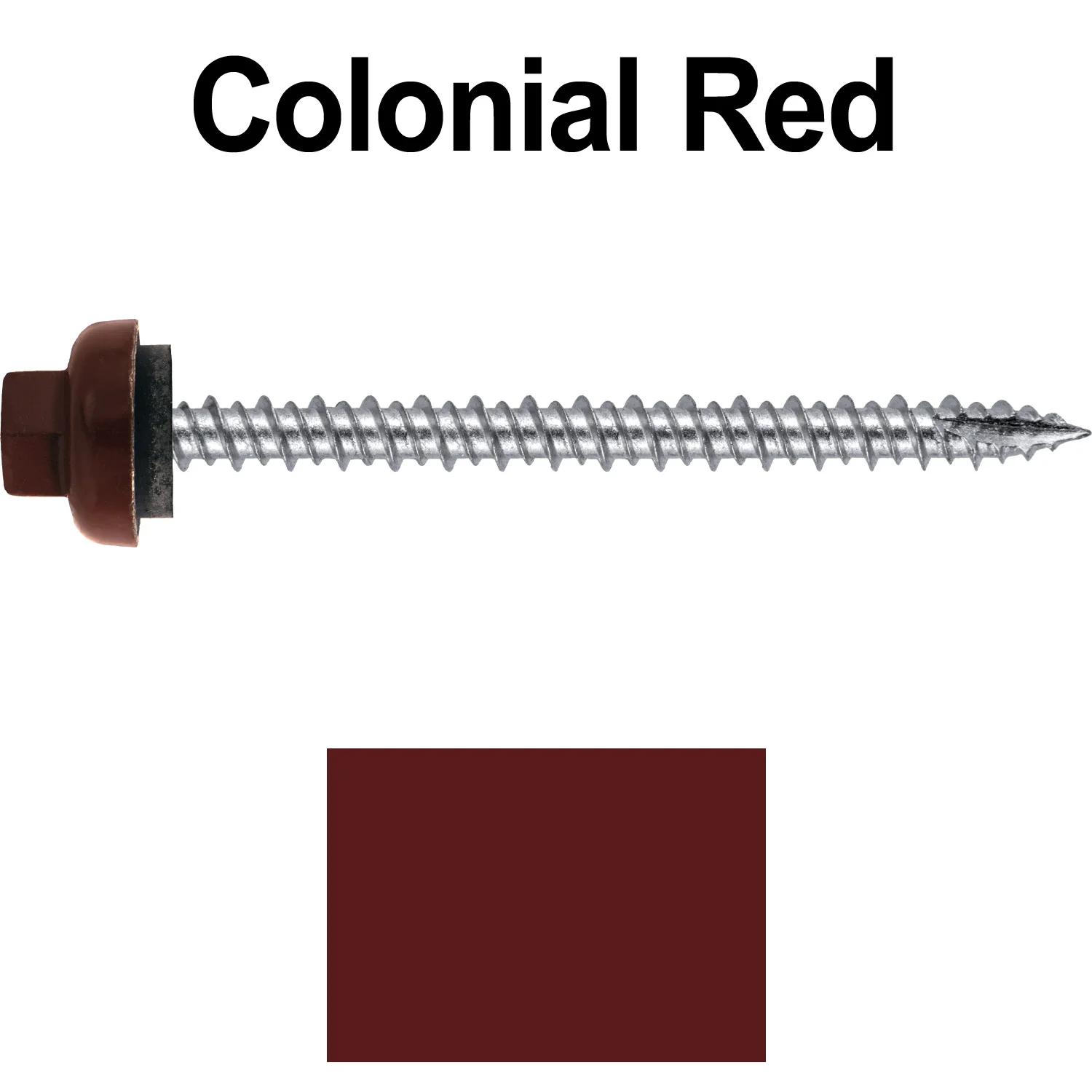 10 X 2-1/2" HI-LO Zinc Aluminum Cap Metal Roofing Screws - Hex Washer Head - Self starting/self tapping - EPDM washer. Colored head. - Image 69