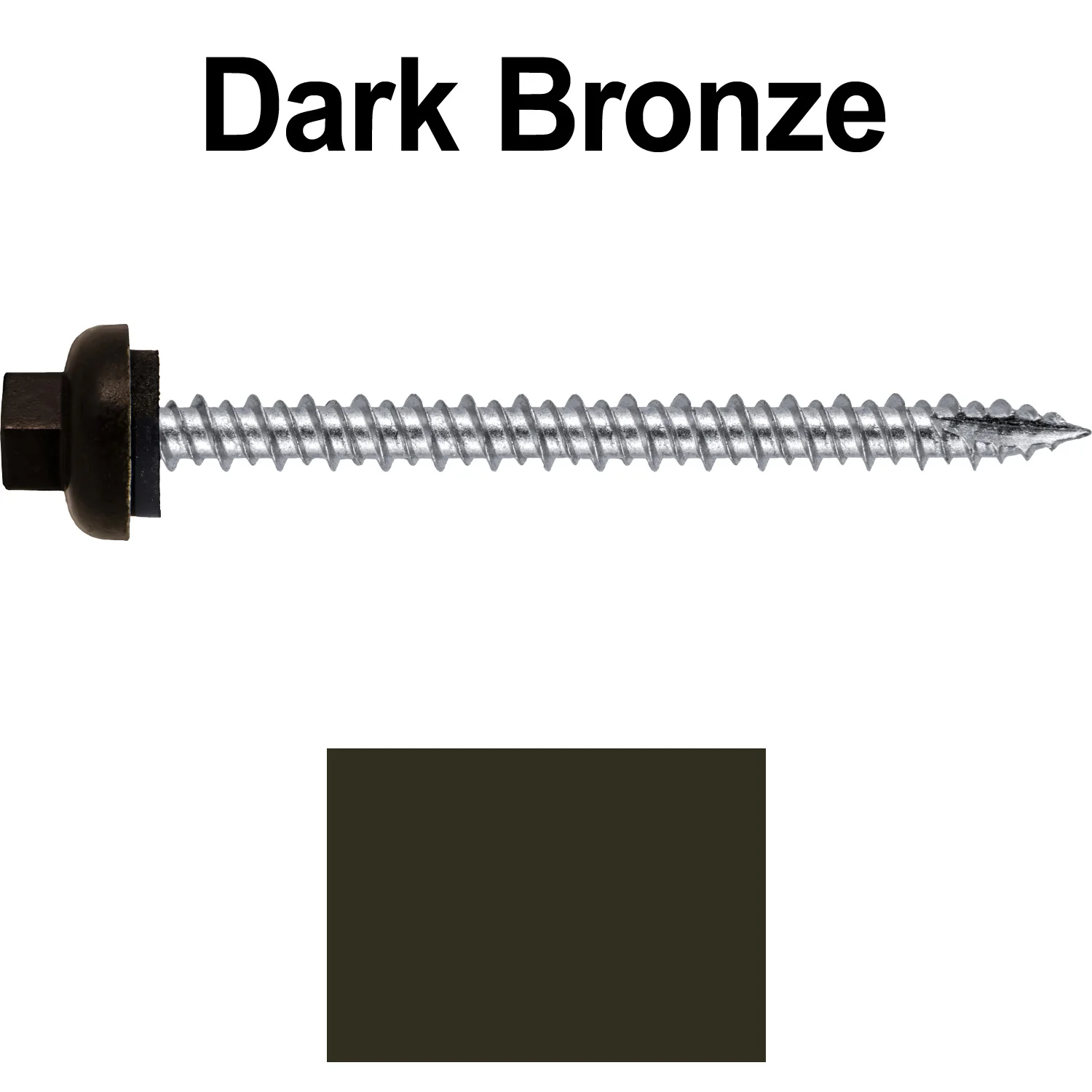 10 X 2-1/2" HI-LO Zinc Aluminum Cap Metal Roofing Screws - Hex Washer Head - Self starting/self tapping - EPDM washer. Colored head. - Image 78