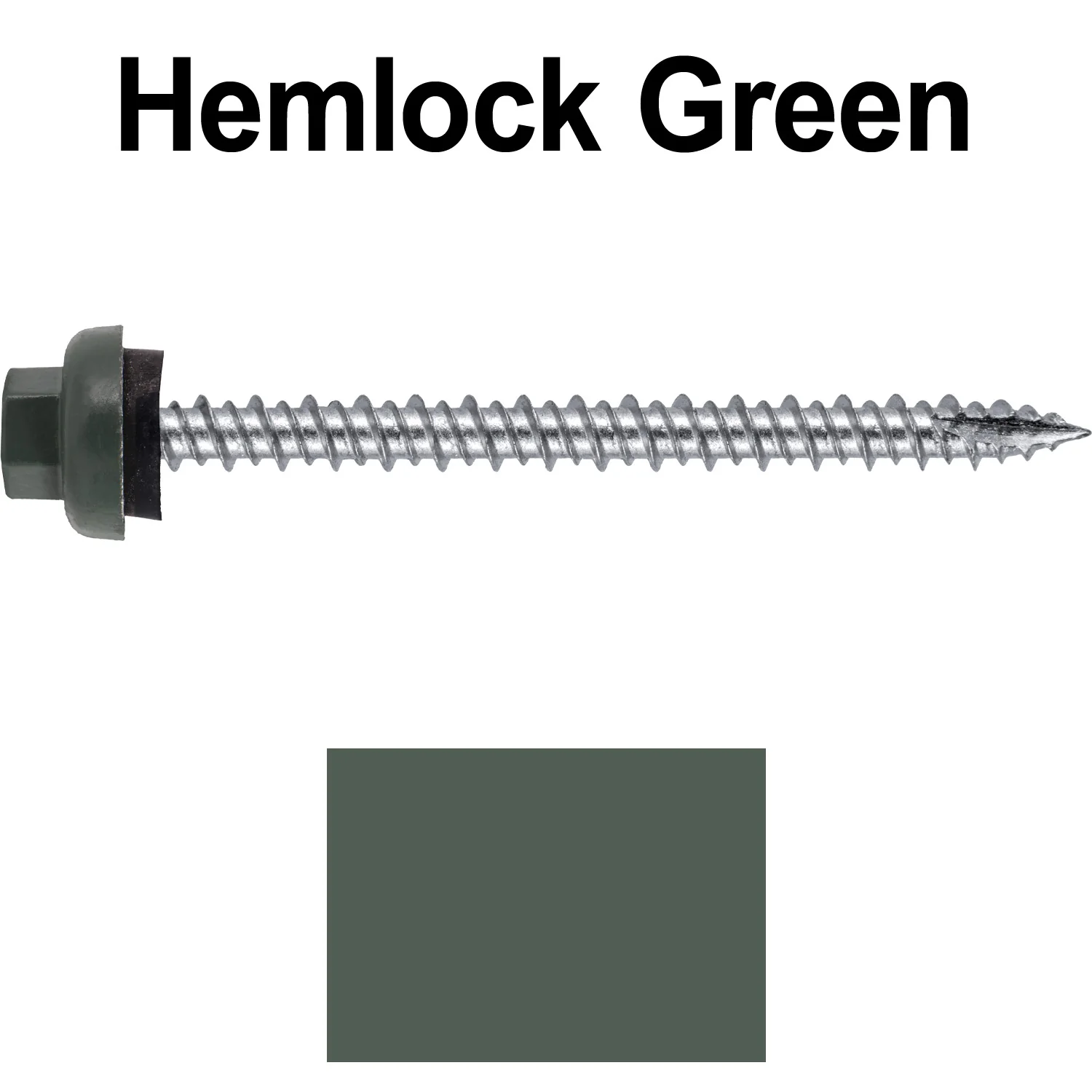 10 X 2-1/2" HI-LO Zinc Aluminum Cap Metal Roofing Screws - Hex Washer Head - Self starting/self tapping - EPDM washer. Colored head. - Image 91