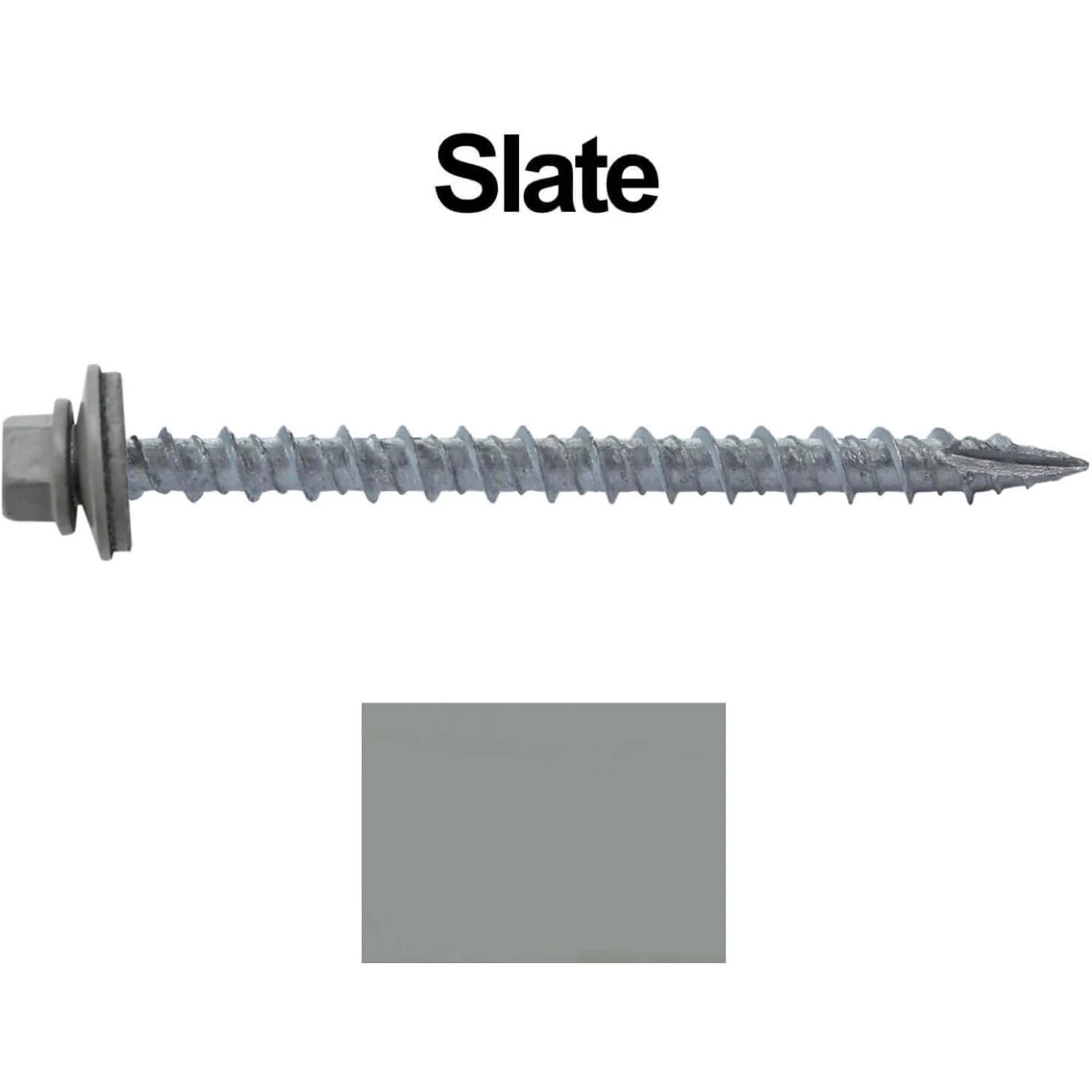#10 x 2-1/2" Metal ROOFING SCREWS - Hex Washer Head - Self starting/self tapping - EPDM washer. Colored head. - Image 11