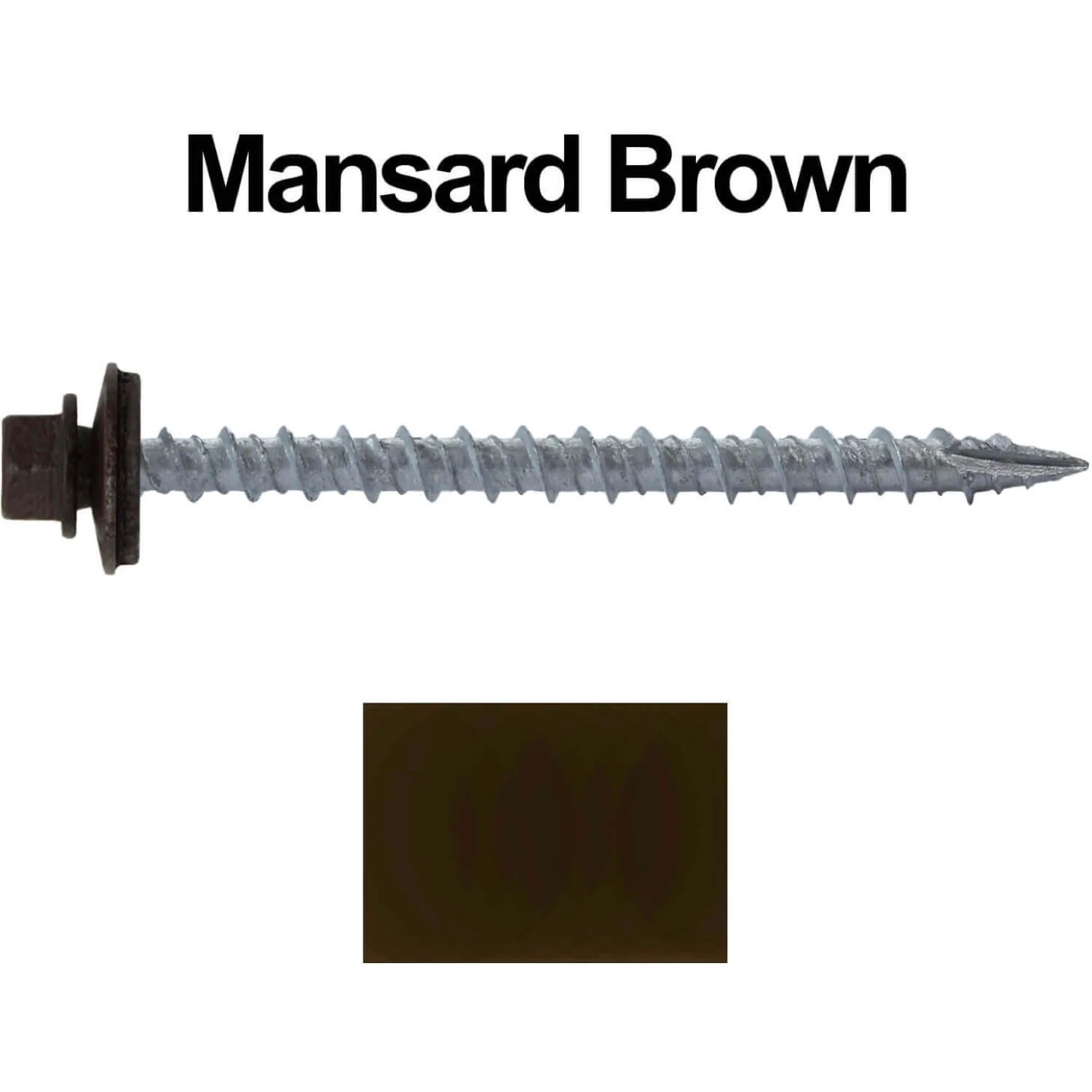 #10 x 2-1/2" Metal ROOFING SCREWS - Hex Washer Head - Self starting/self tapping - EPDM washer. Colored head. - Image 12
