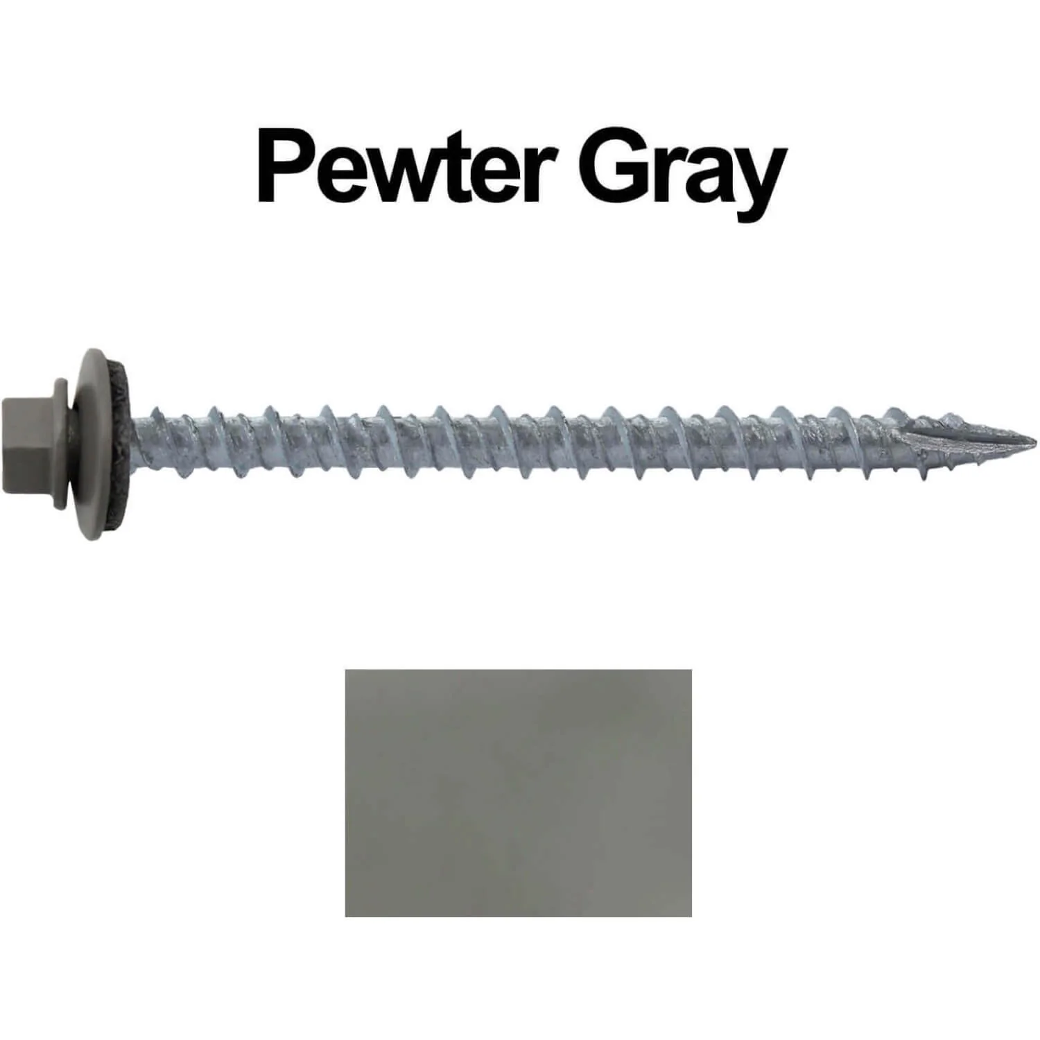 #10 x 2-1/2" Metal ROOFING SCREWS - Hex Washer Head - Self starting/self tapping - EPDM washer. Colored head. - Image 13
