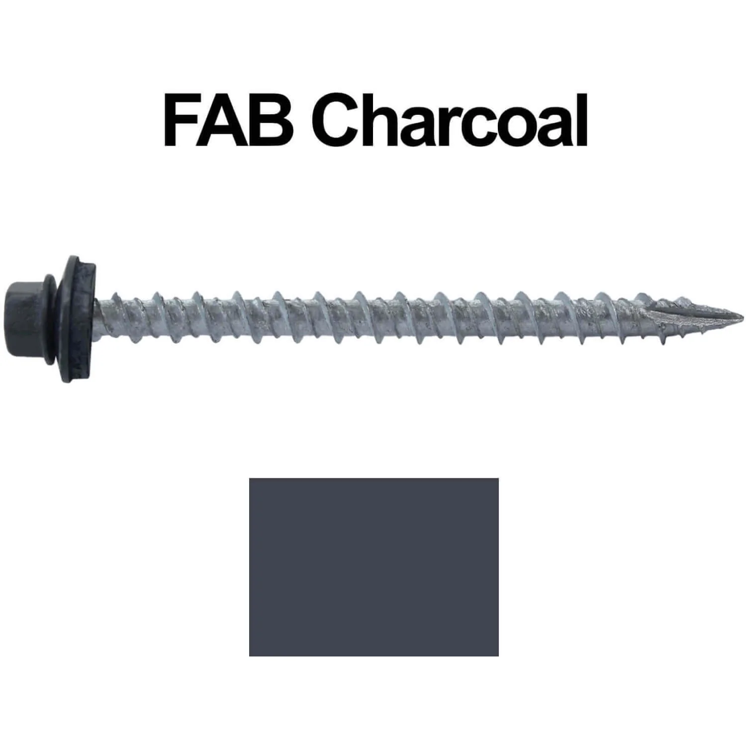 #10 x 2-1/2" Metal ROOFING SCREWS - Hex Washer Head - Self starting/self tapping - EPDM washer. Colored head. - Image 16