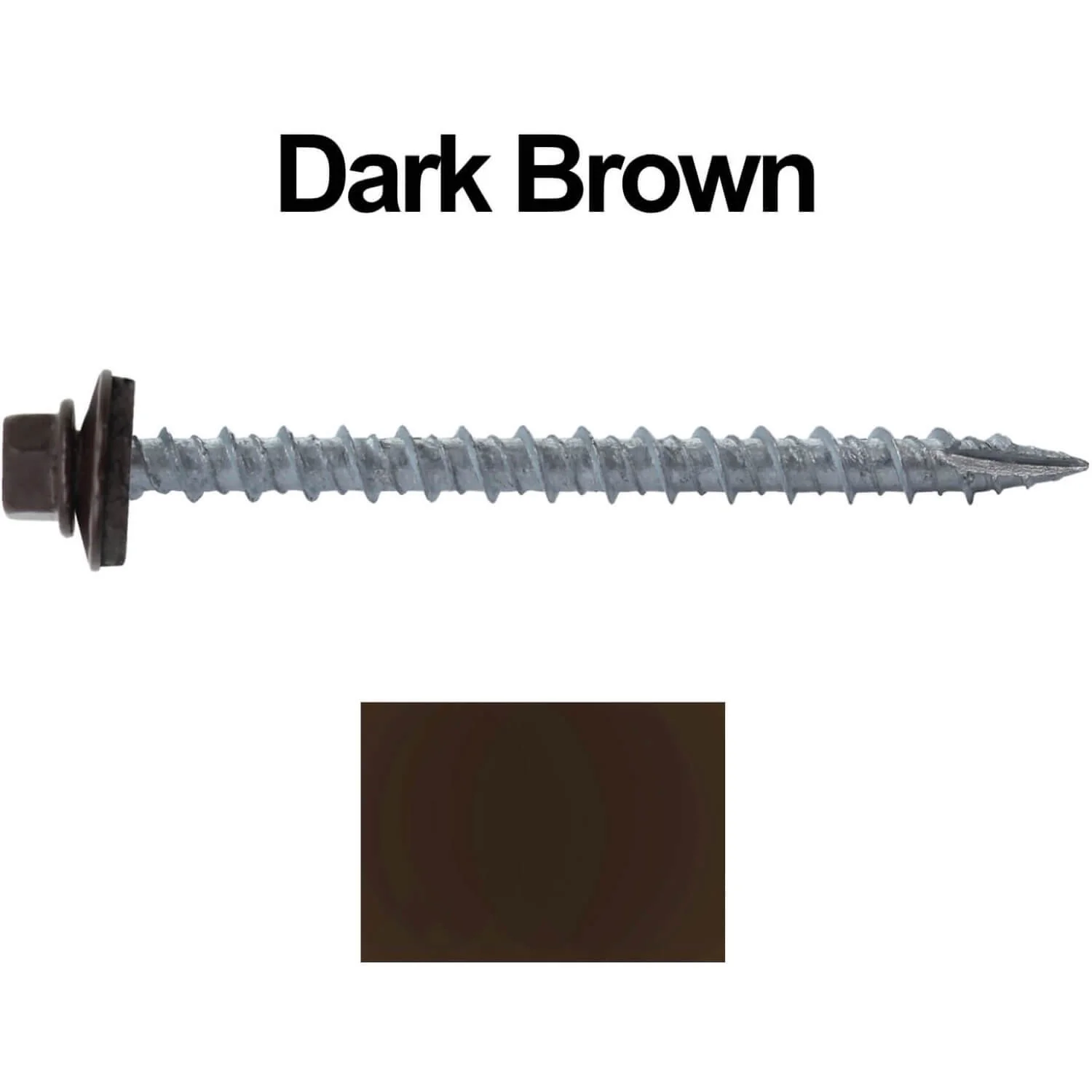 #10 x 2-1/2" Metal ROOFING SCREWS - Hex Washer Head - Self starting/self tapping - EPDM washer. Colored head. - Image 18