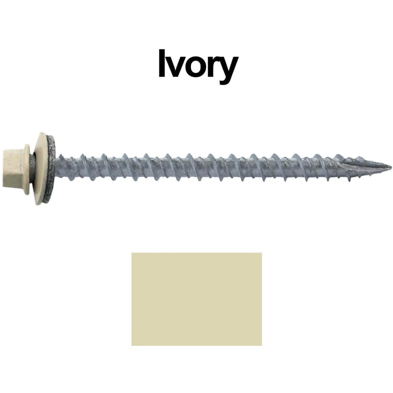 #10 x 2-1/2" Metal ROOFING SCREWS - Hex Washer Head - Self starting/self tapping - EPDM washer. Colored head. - Image 23
