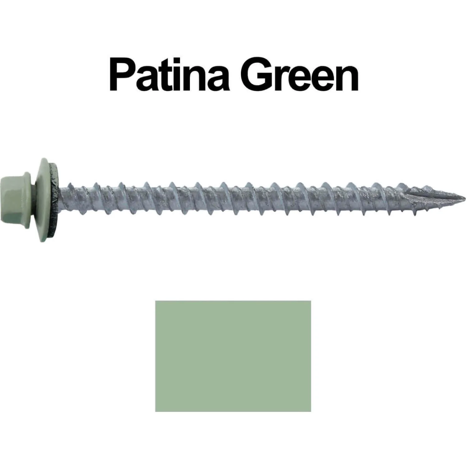 #10 x 2-1/2" Metal ROOFING SCREWS - Hex Washer Head - Self starting/self tapping - EPDM washer. Colored head. - Image 24