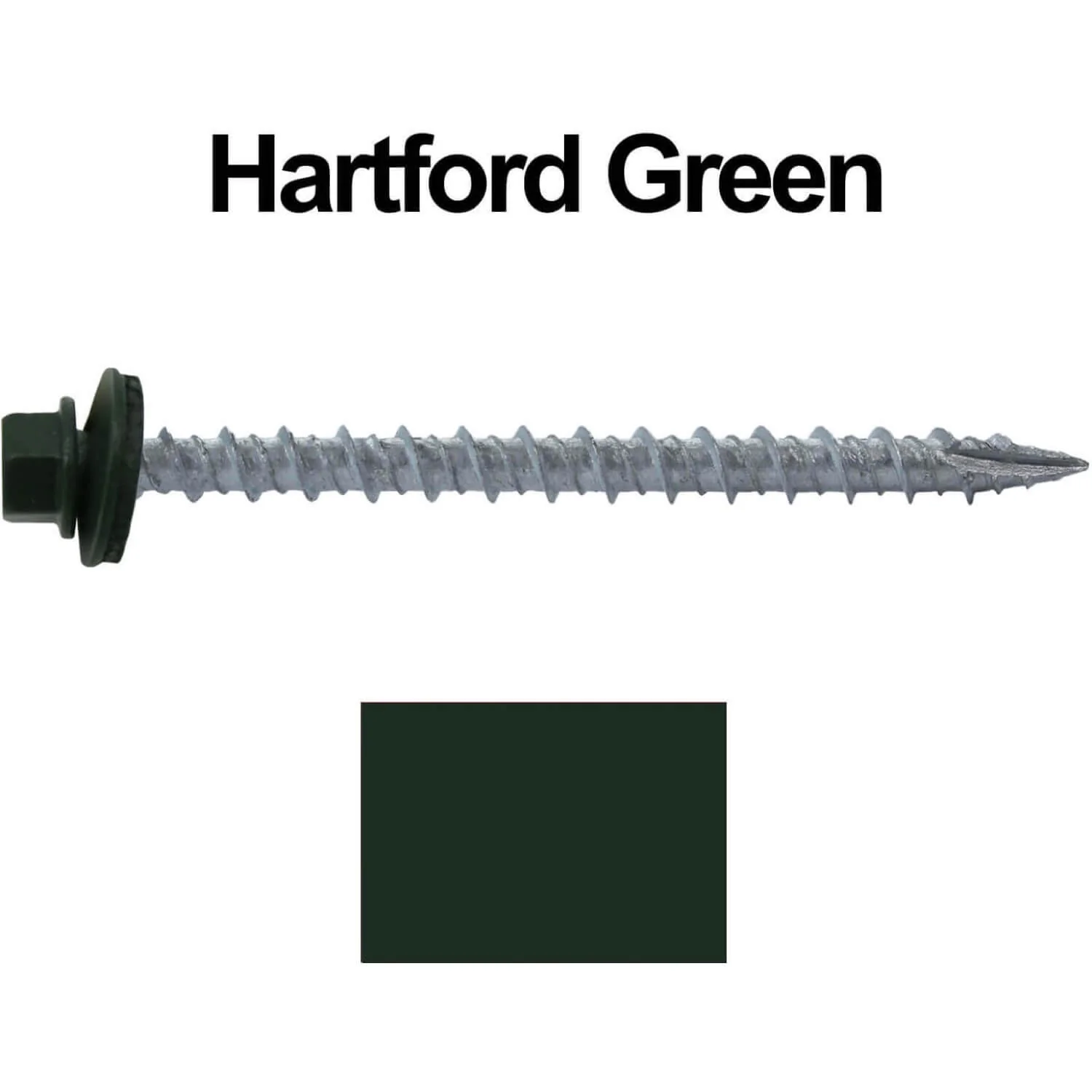 #10 x 2-1/2" Metal ROOFING SCREWS - Hex Washer Head - Self starting/self tapping - EPDM washer. Colored head. - Image 25