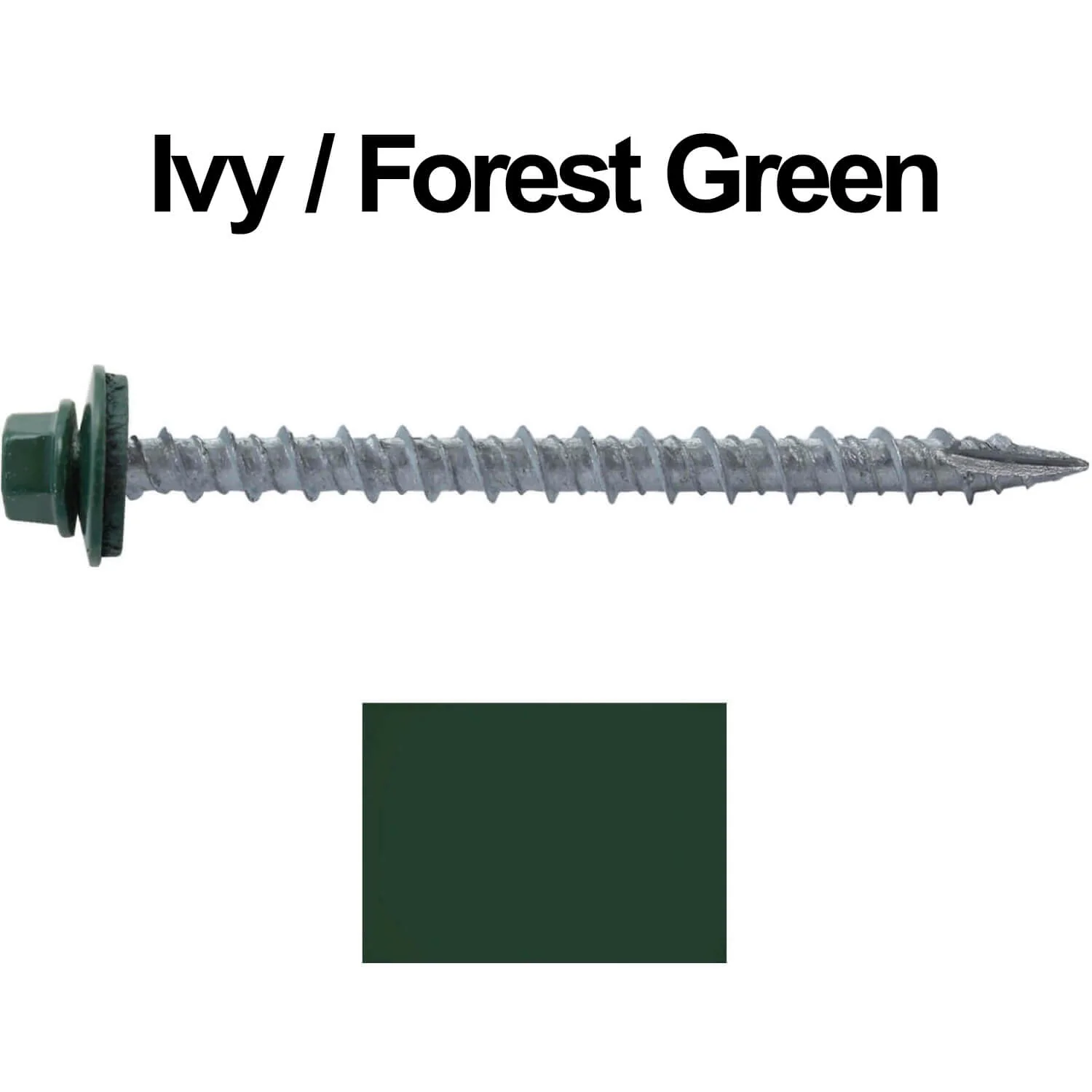 #10 x 2-1/2" Metal ROOFING SCREWS - Hex Washer Head - Self starting/self tapping - EPDM washer. Colored head. - Image 28