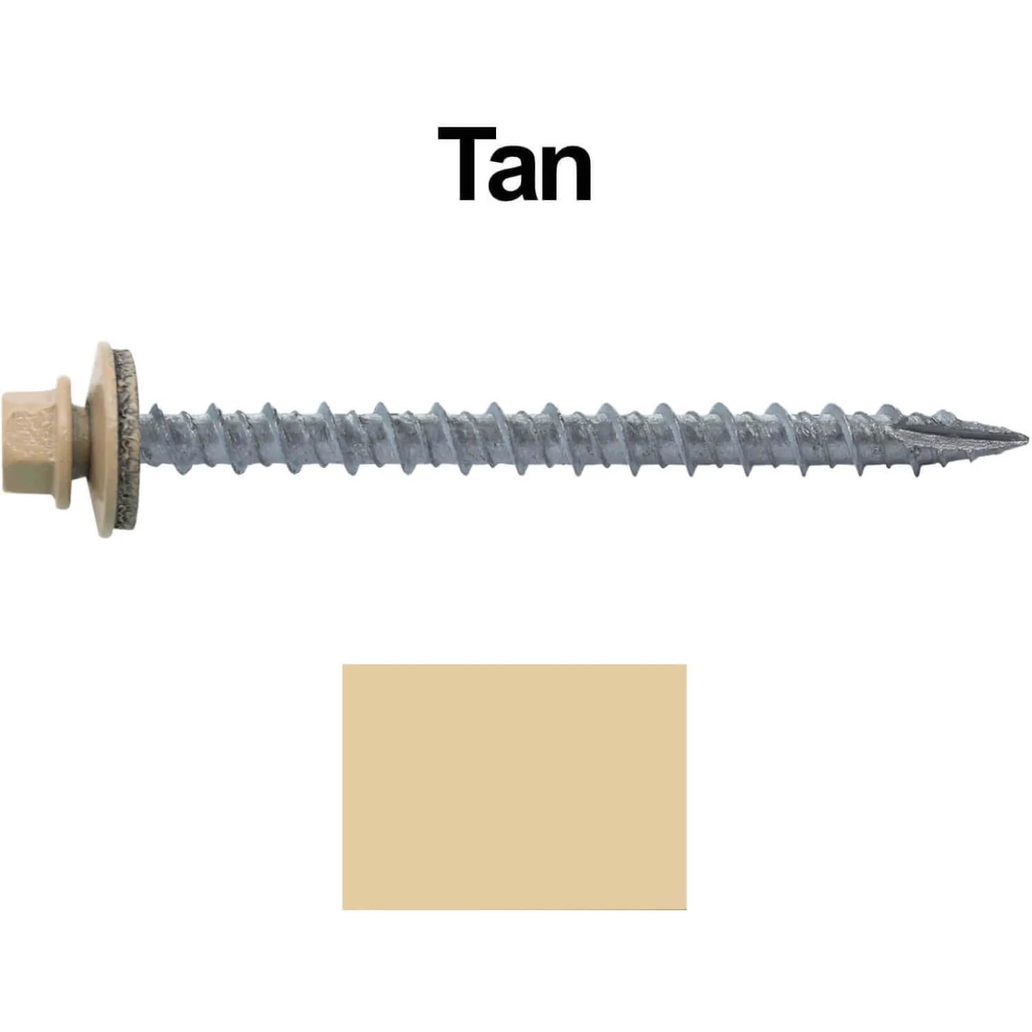 #10 x 2-1/2" Metal ROOFING SCREWS - Hex Washer Head - Self starting/self tapping - EPDM washer. Colored head. - Image 30