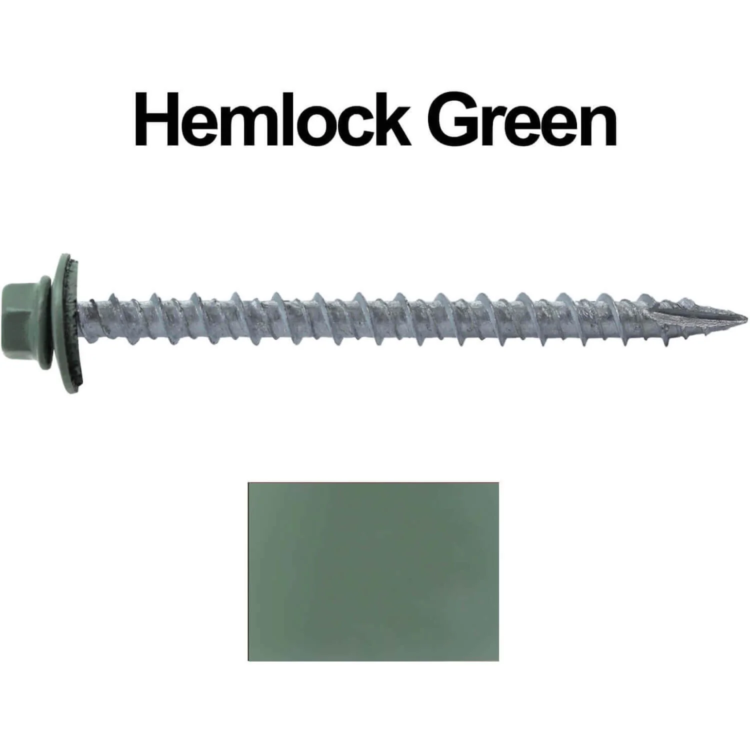 #10 x 2-1/2" Metal ROOFING SCREWS - Hex Washer Head - Self starting/self tapping - EPDM washer. Colored head. - Image 31