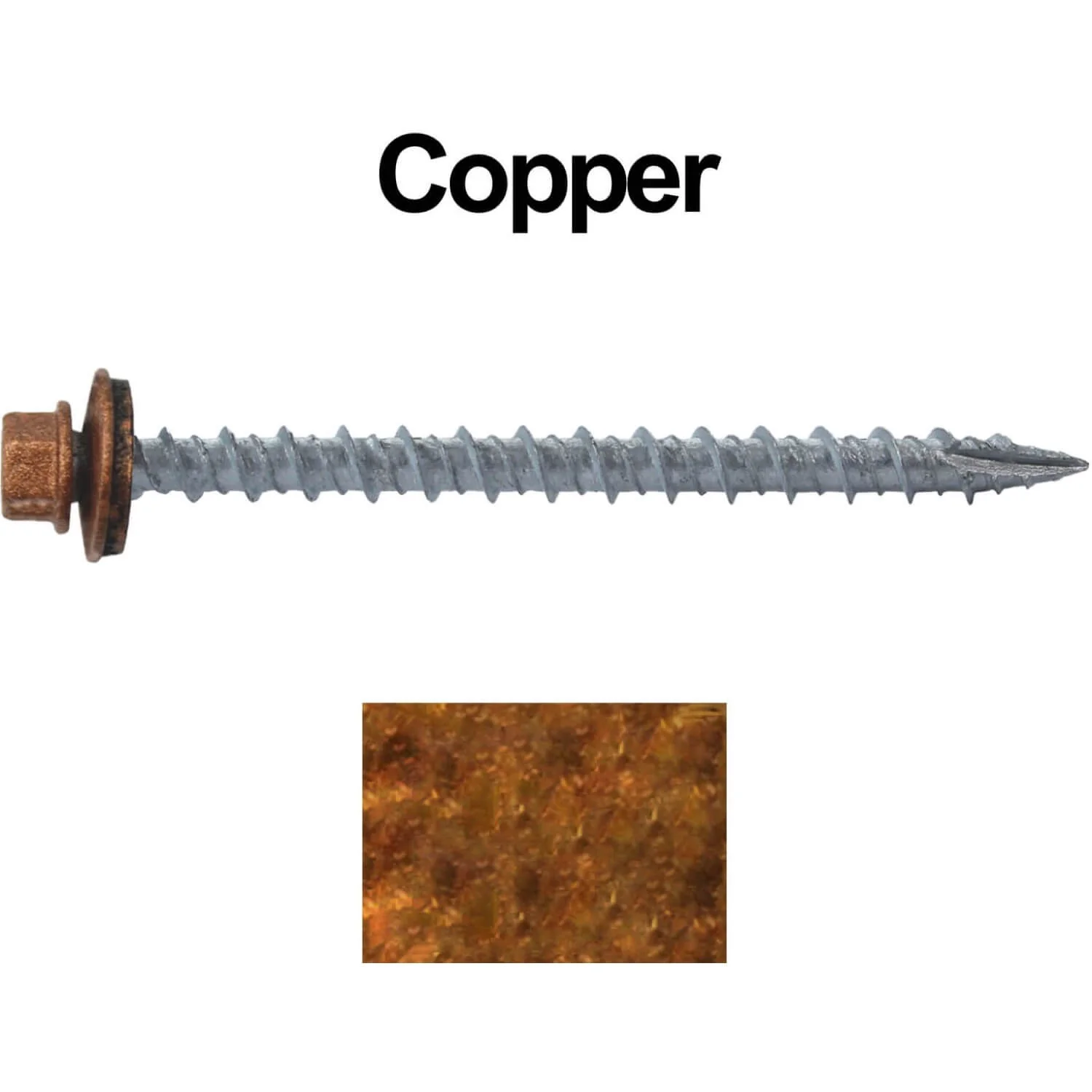 #10 x 2-1/2" Metal ROOFING SCREWS - Hex Washer Head - Self starting/self tapping - EPDM washer. Colored head. - Image 34