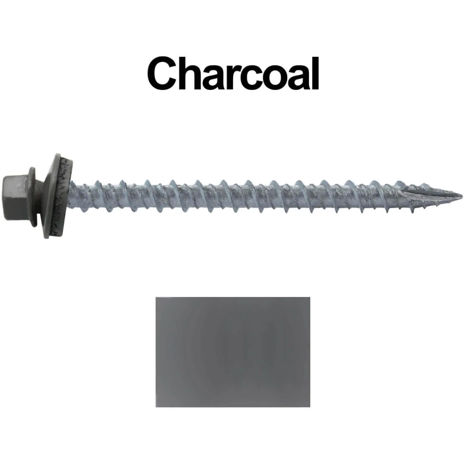 #10 x 2-1/2" Metal ROOFING SCREWS - Hex Washer Head - Self starting/self tapping - EPDM washer. Colored head. - Image 37