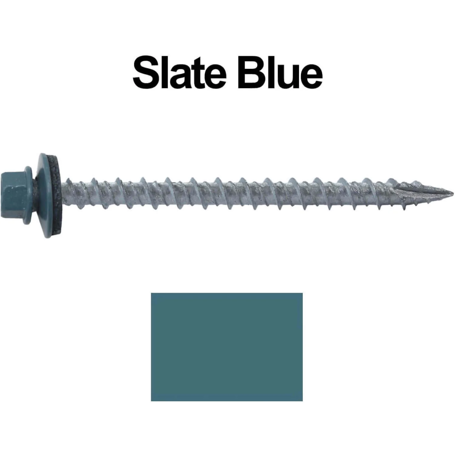 #10 x 2-1/2" Metal ROOFING SCREWS - Hex Washer Head - Self starting/self tapping - EPDM washer. Colored head. - Image 43