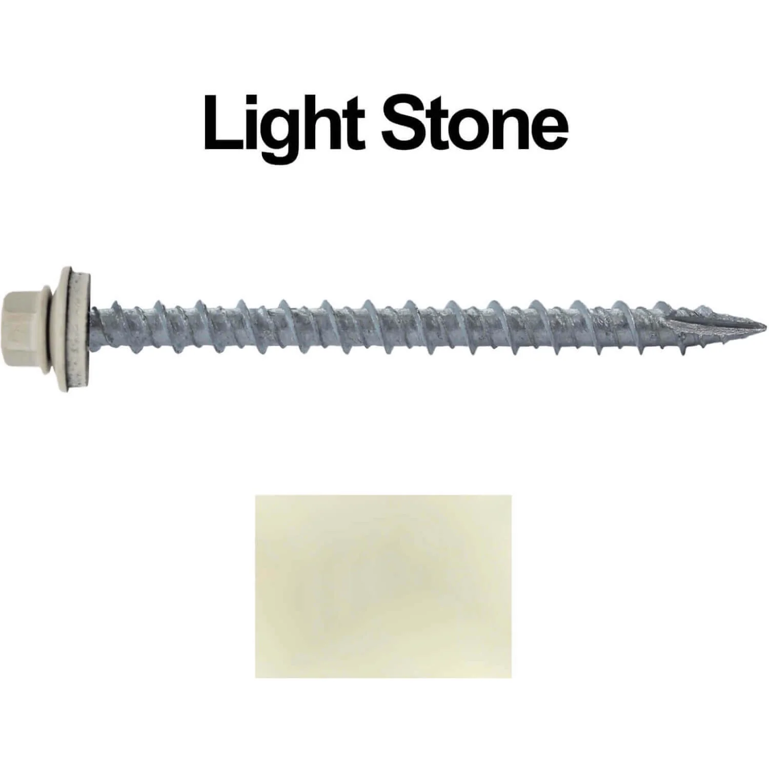 #10 x 2-1/2" Metal ROOFING SCREWS - Hex Washer Head - Self starting/self tapping - EPDM washer. Colored head. - Image 44