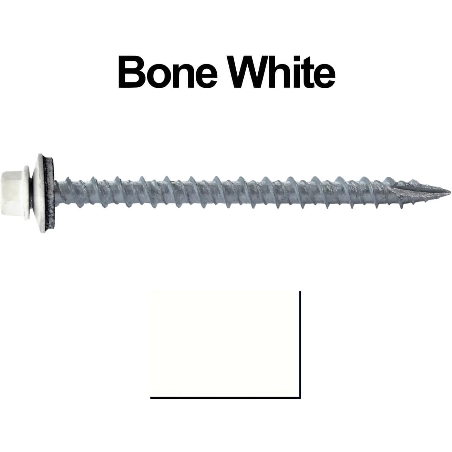 #10 x 2-1/2" Metal ROOFING SCREWS - Hex Washer Head - Self starting/self tapping - EPDM washer. Colored head. - Image 6