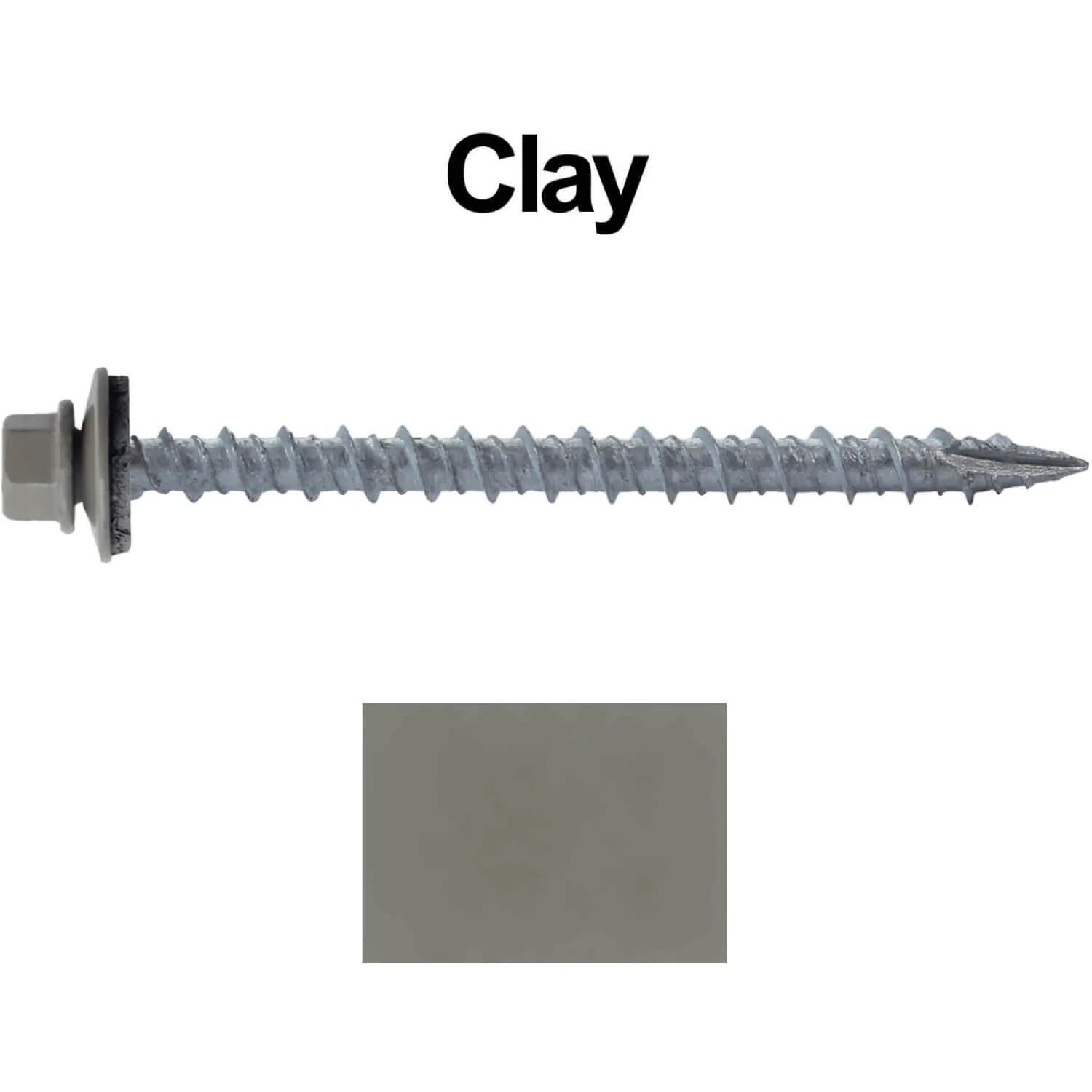#10 x 2-1/2" Metal ROOFING SCREWS - Hex Washer Head - Self starting/self tapping - EPDM washer. Colored head. - Image 8
