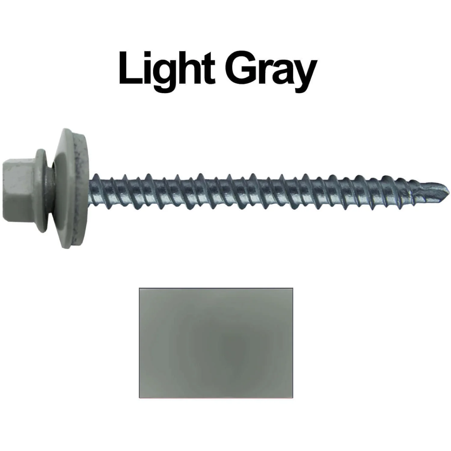 #10 x 2-1/2" Mini Driller Sheet Metal Roofing Screw - Hex Washer Head -  Self starting metal to wood siding screws. EPDM washer. Colored head. - Image 102