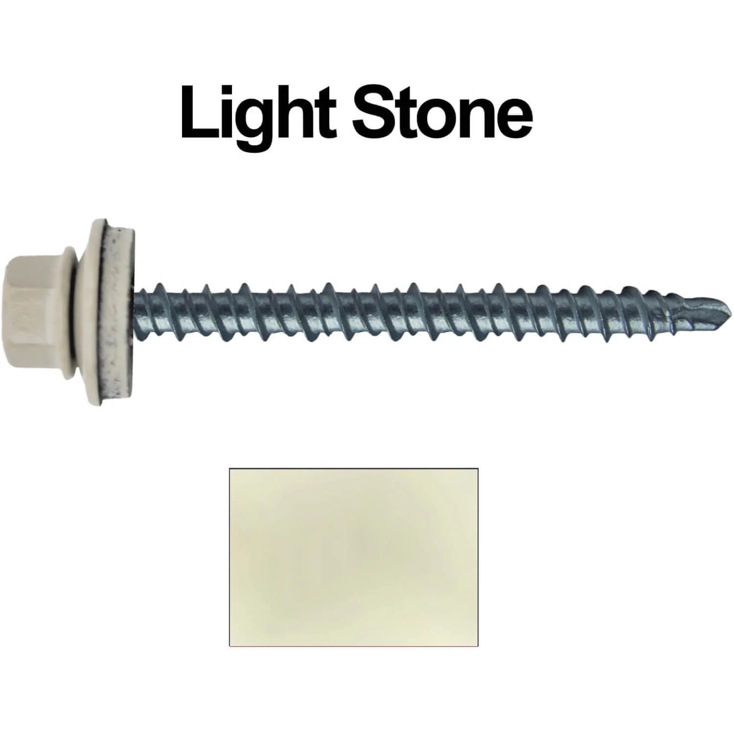 #10 x 2-1/2" Mini Driller Sheet Metal Roofing Screw - Hex Washer Head -  Self starting metal to wood siding screws. EPDM washer. Colored head. - Image 104