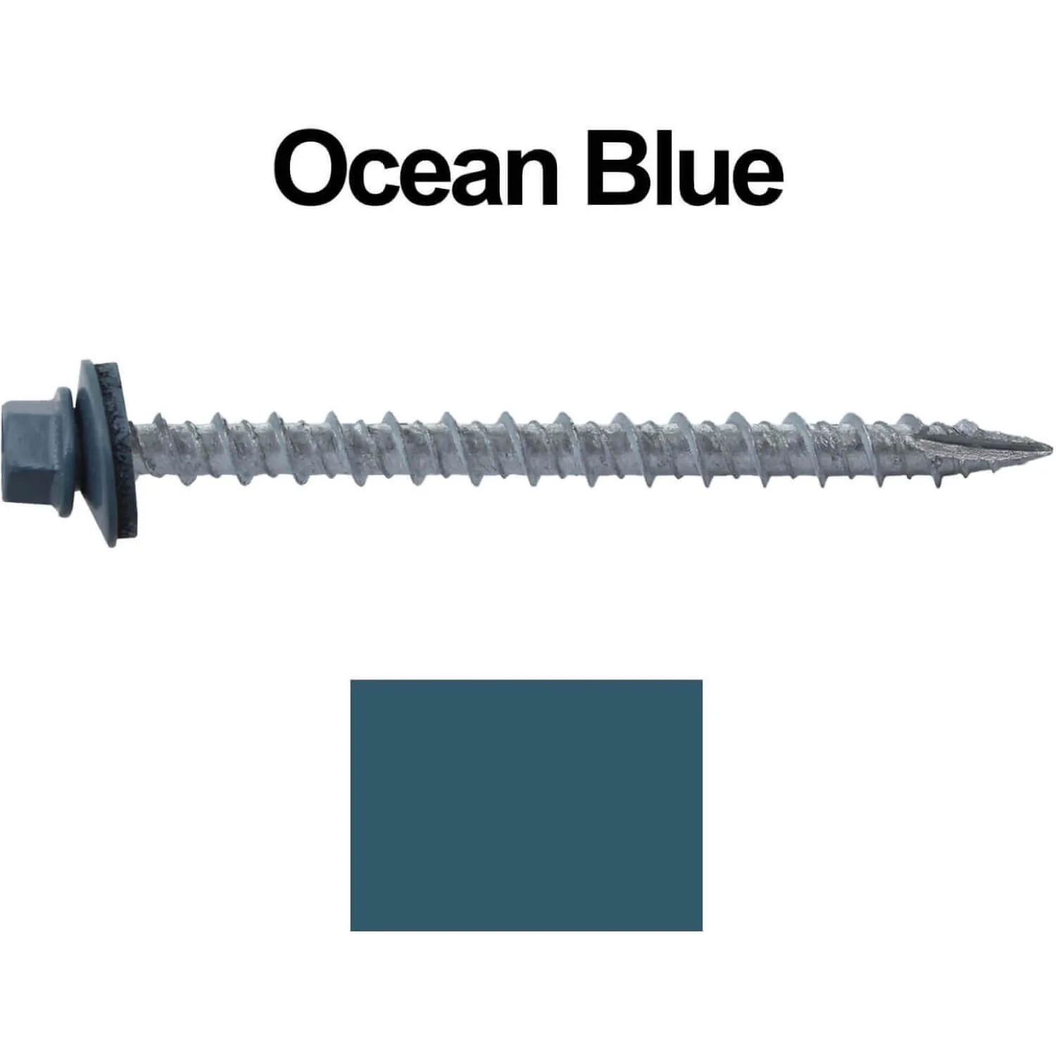 #10 x 2-1/2" Mini Driller Sheet Metal Roofing Screw - Hex Washer Head -  Self starting metal to wood siding screws. EPDM washer. Colored head. - Image 108