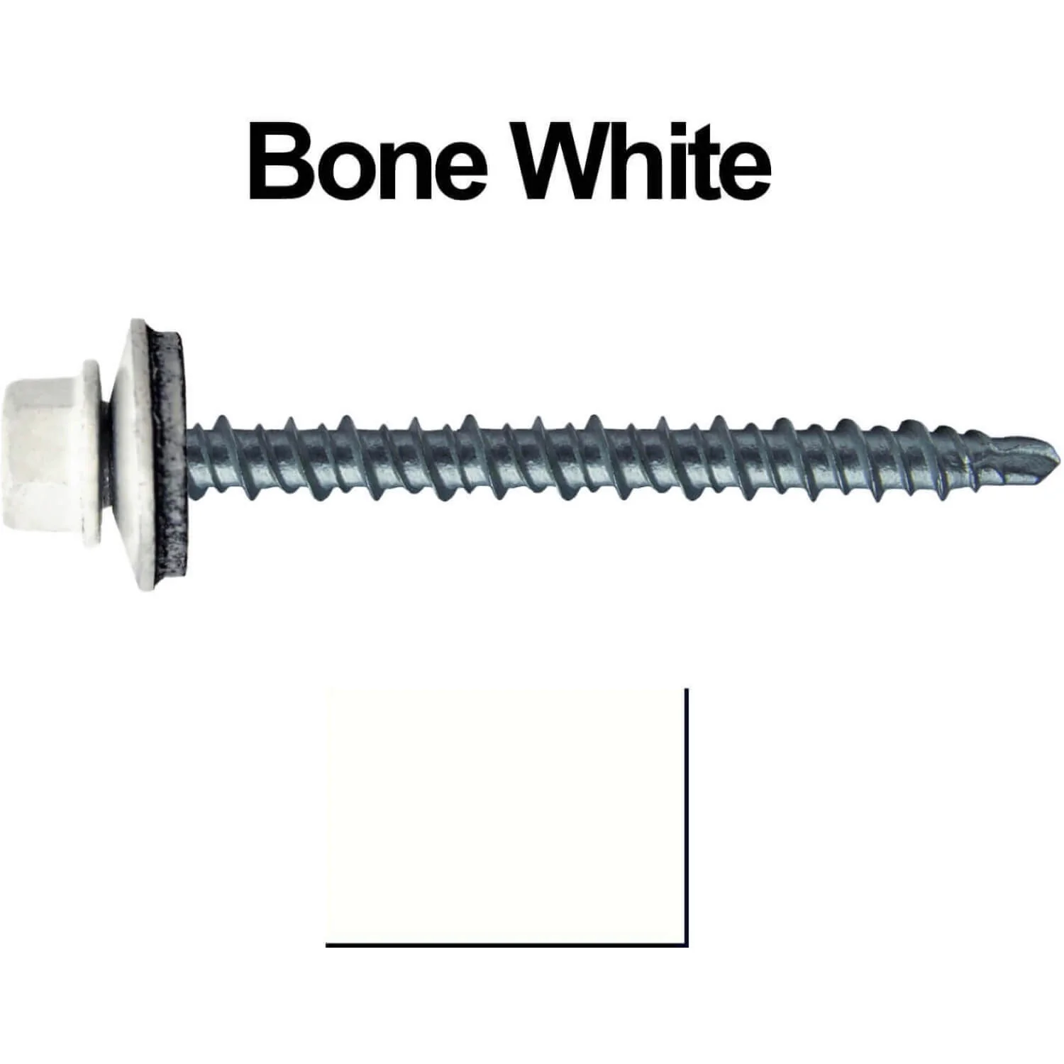 #10 x 2-1/2" Mini Driller Sheet Metal Roofing Screw - Hex Washer Head -  Self starting metal to wood siding screws. EPDM washer. Colored head. - Image 11