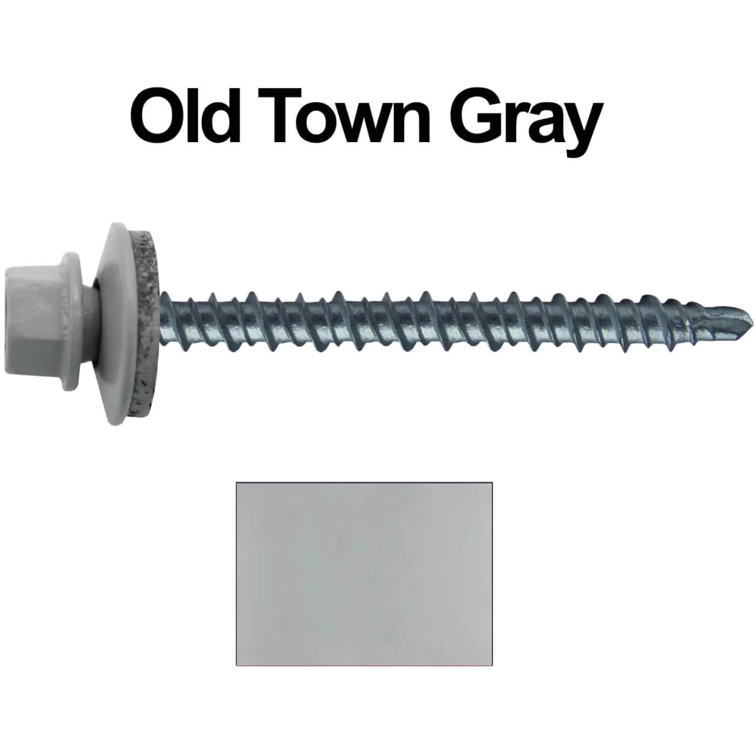#10 x 2-1/2" Mini Driller Sheet Metal Roofing Screw - Hex Washer Head -  Self starting metal to wood siding screws. EPDM washer. Colored head. - Image 110