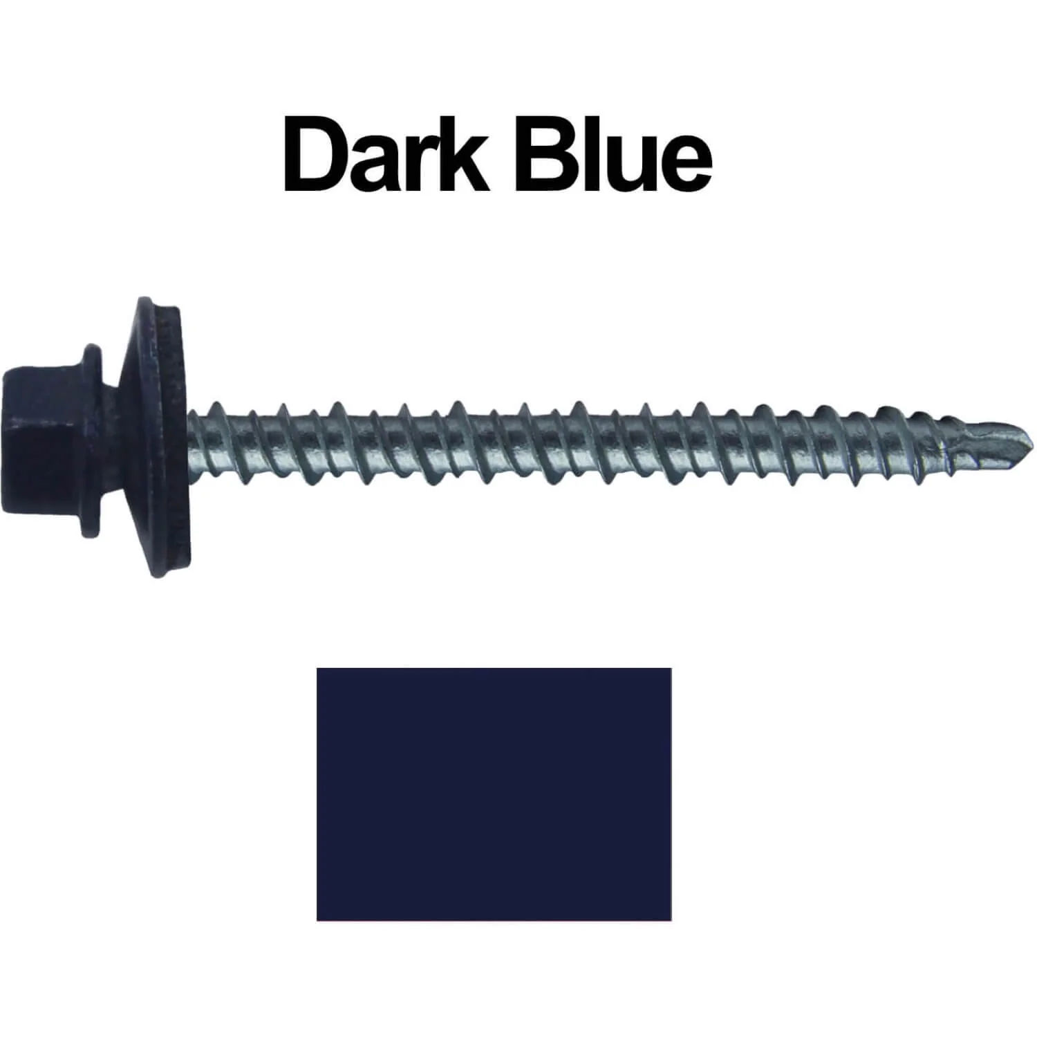 #10 x 2-1/2" Mini Driller Sheet Metal Roofing Screw - Hex Washer Head -  Self starting metal to wood siding screws. EPDM washer. Colored head. - Image 19