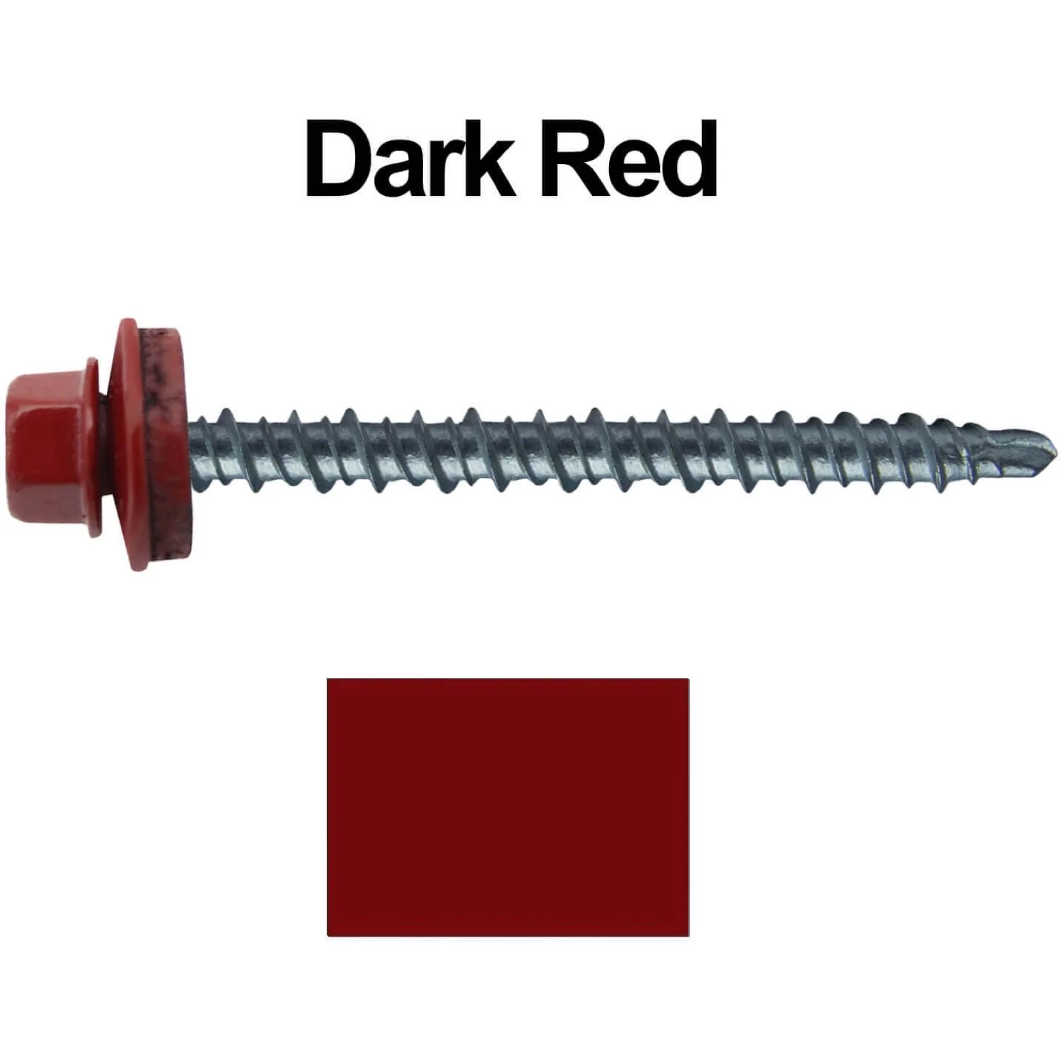 #10 x 2-1/2" Mini Driller Sheet Metal Roofing Screw - Hex Washer Head -  Self starting metal to wood siding screws. EPDM washer. Colored head. - Image 22