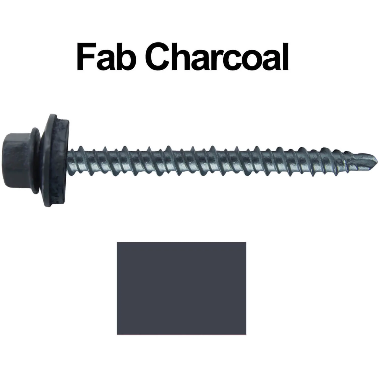 #10 x 2-1/2" Mini Driller Sheet Metal Roofing Screw - Hex Washer Head -  Self starting metal to wood siding screws. EPDM washer. Colored head. - Image 24