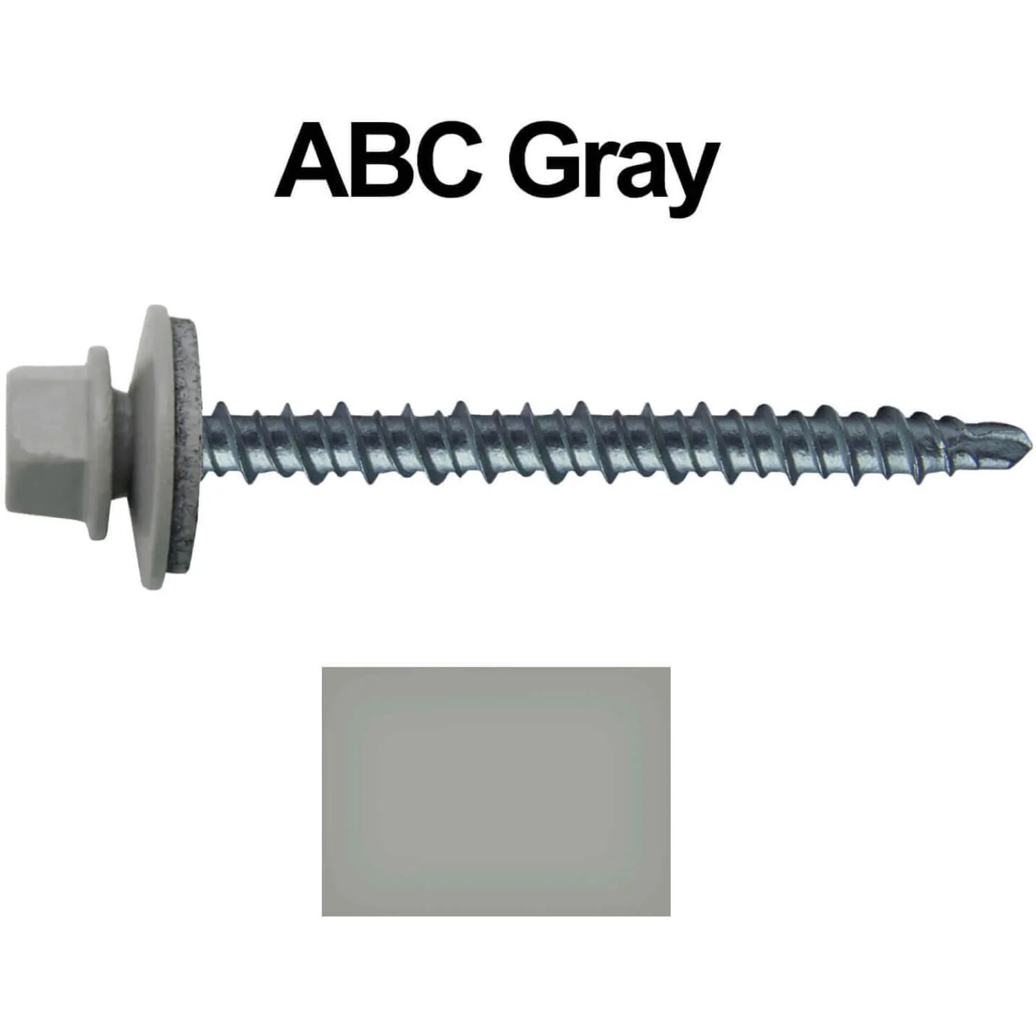 #10 x 2-1/2" Mini Driller Sheet Metal Roofing Screw - Hex Washer Head -  Self starting metal to wood siding screws. EPDM washer. Colored head. - Image 48