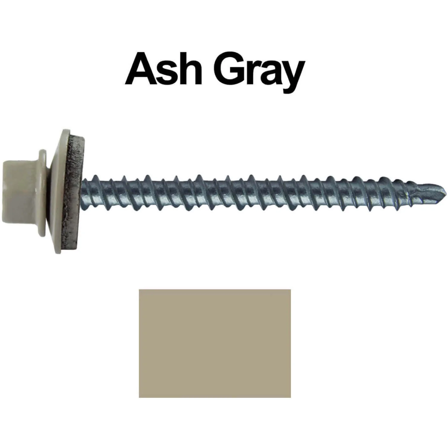 #10 x 2-1/2" Mini Driller Sheet Metal Roofing Screw - Hex Washer Head -  Self starting metal to wood siding screws. EPDM washer. Colored head. - Image 52