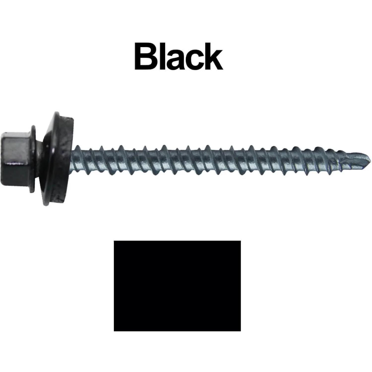 #10 x 2-1/2" Mini Driller Sheet Metal Roofing Screw - Hex Washer Head -  Self starting metal to wood siding screws. EPDM washer. Colored head. - Image 54