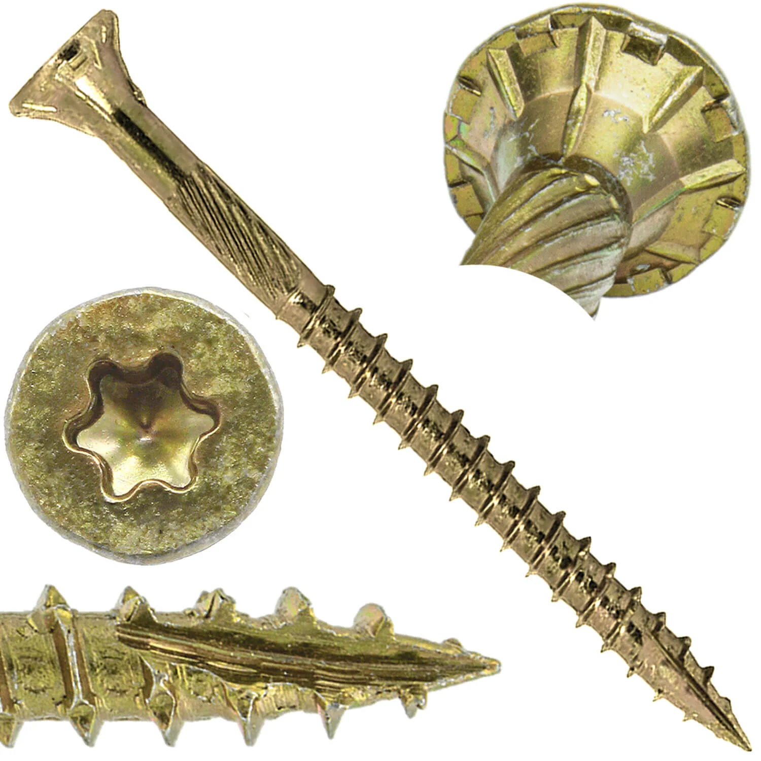 #10 x 2" Gold Star Wood Screw, T-30 Torx Drive, Flat Head (OVERSTOCK) - Image 11