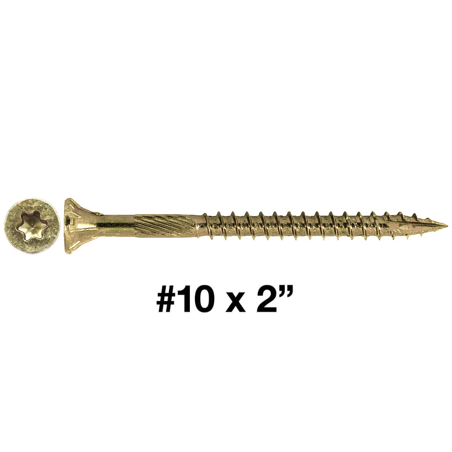#10 x 2" Gold Star Wood Screw, T-30 Torx Drive, Flat Head (OVERSTOCK) - Image 6