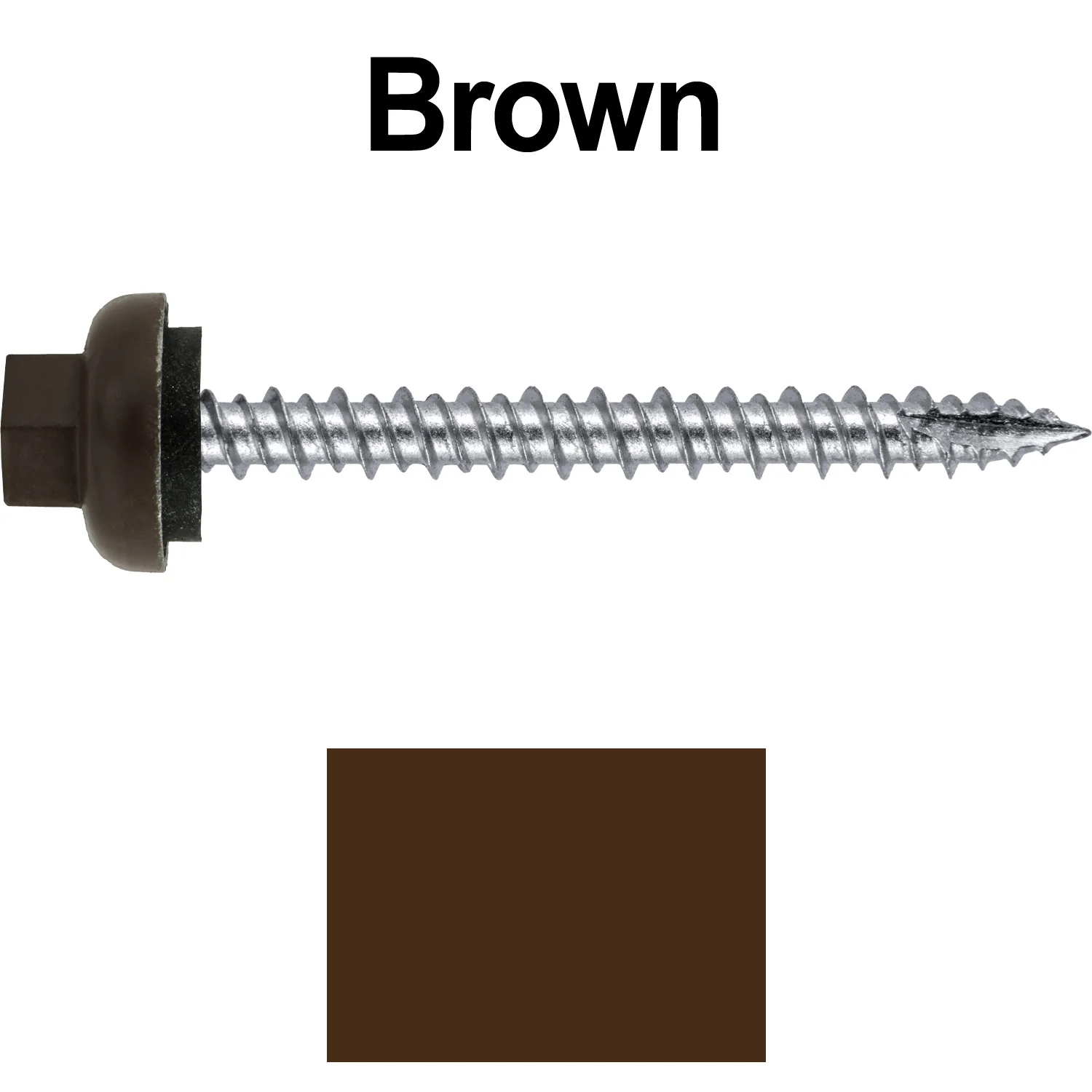10 X 2“ HI-LO Zinc Aluminum Cap Metal Roofing Screws - Hex Washer Head - Self starting/self tapping - EPDM washer. Colored head. - Image 12