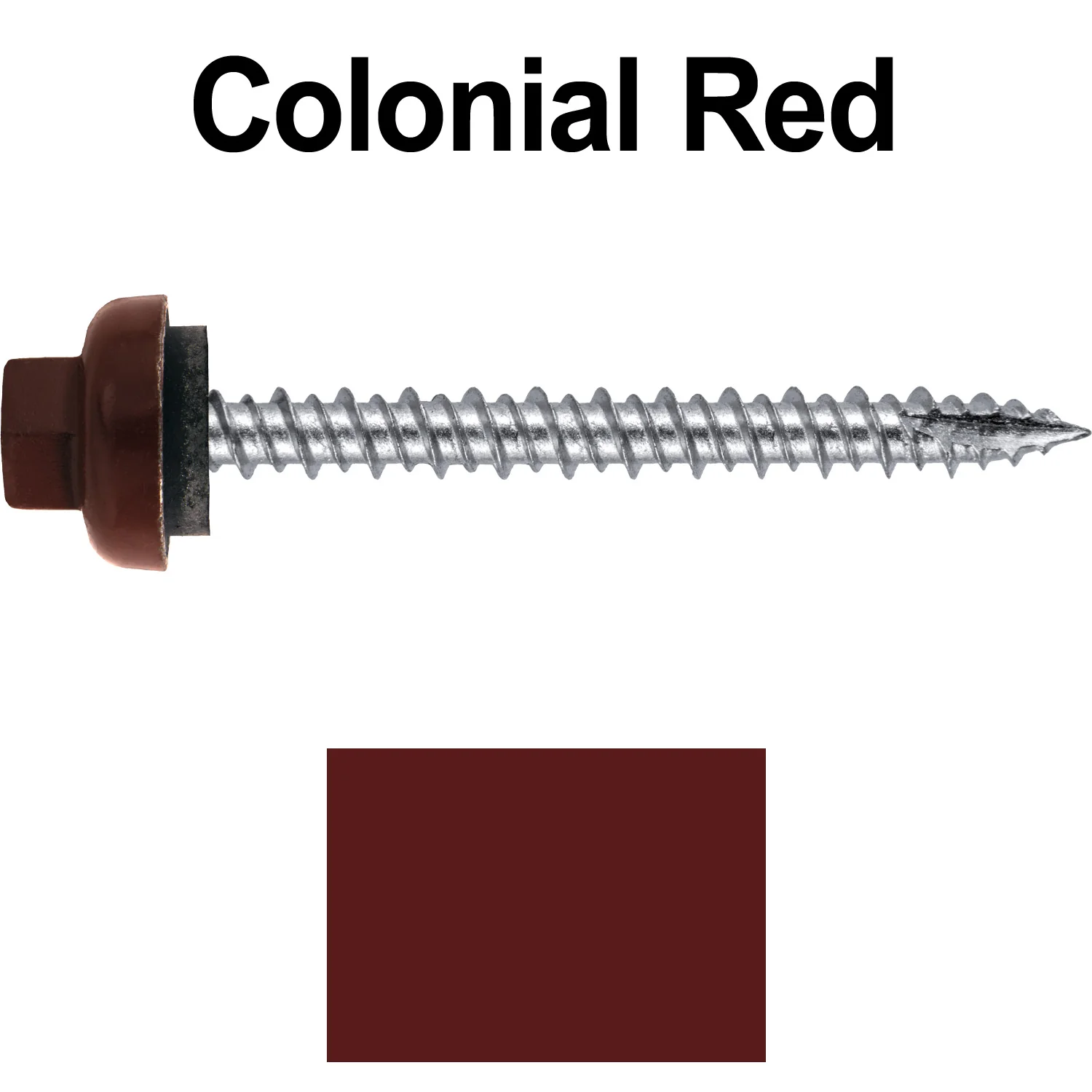 10 X 2“ HI-LO Zinc Aluminum Cap Metal Roofing Screws - Hex Washer Head - Self starting/self tapping - EPDM washer. Colored head. - Image 17