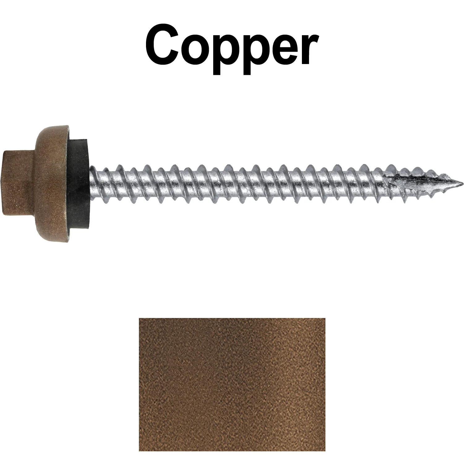 10 X 2“ HI-LO Zinc Aluminum Cap Metal Roofing Screws - Hex Washer Head - Self starting/self tapping - EPDM washer. Colored head. - Image 18