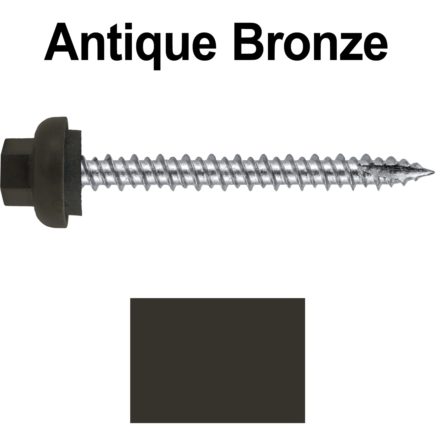 10 X 2“ HI-LO Zinc Aluminum Cap Metal Roofing Screws - Hex Washer Head - Self starting/self tapping - EPDM washer. Colored head. - Image 49
