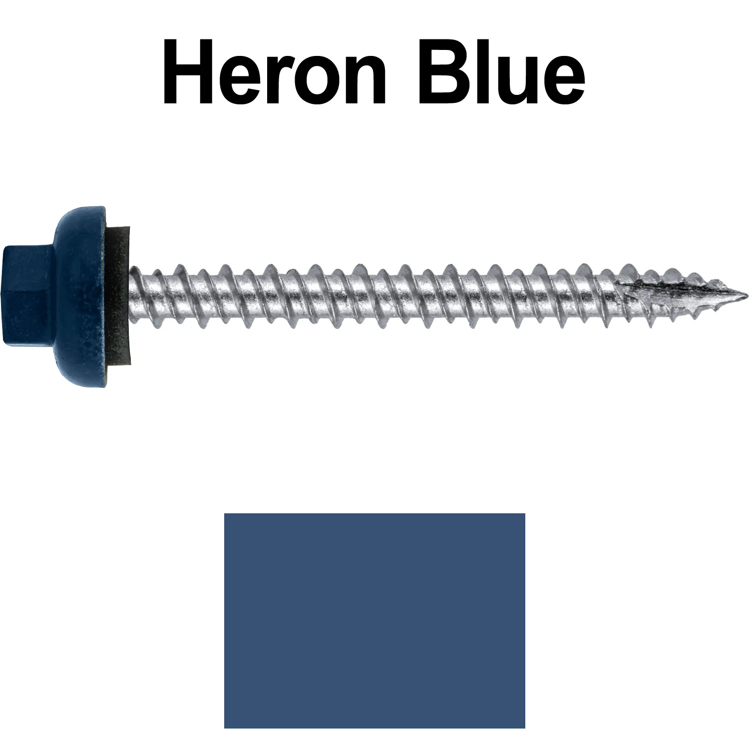 10 X 2“ HI-LO Zinc Aluminum Cap Metal Roofing Screws - Hex Washer Head - Self starting/self tapping - EPDM washer. Colored head. - Image 93
